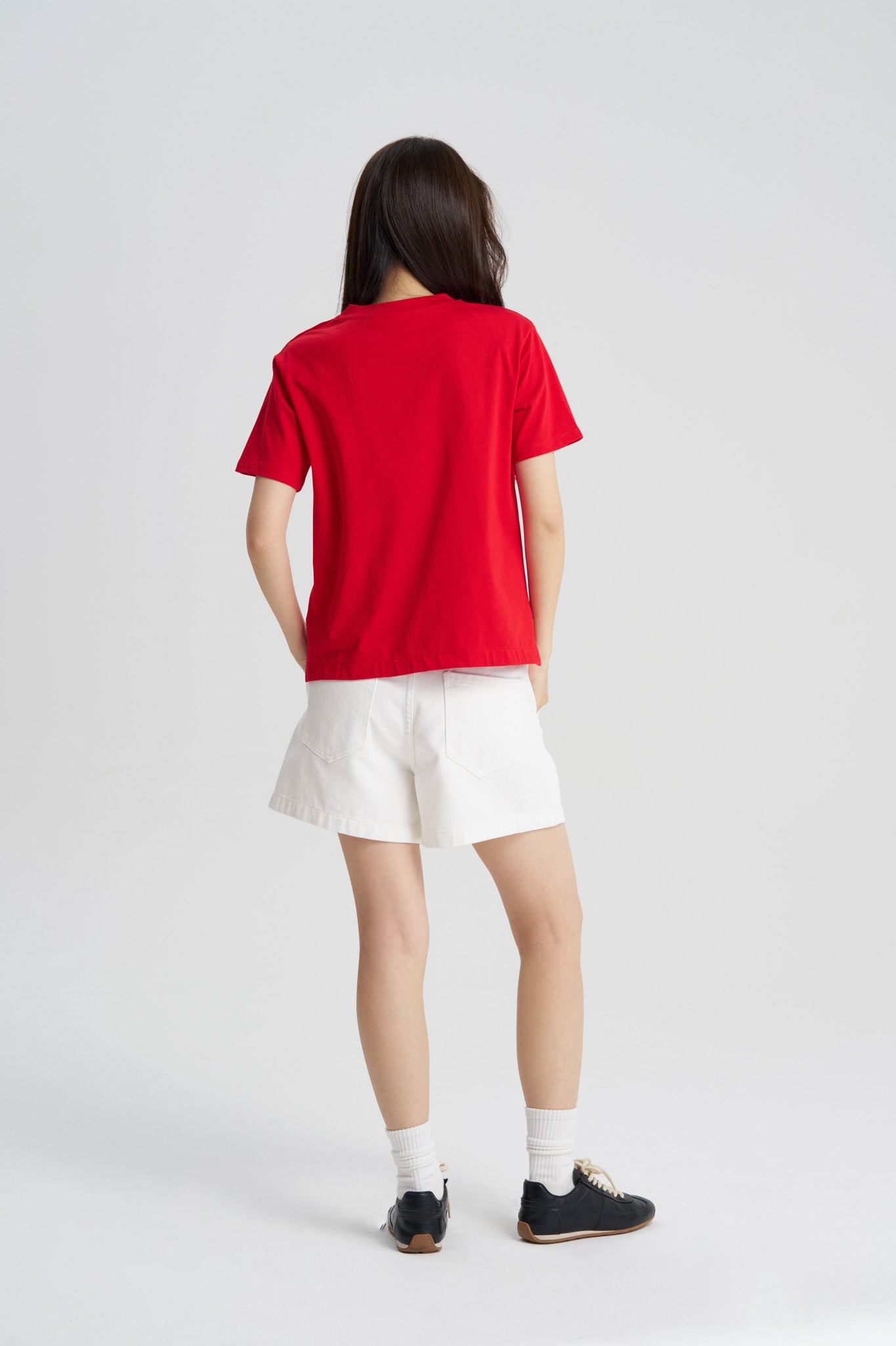 Shoulder Button Tee - Red