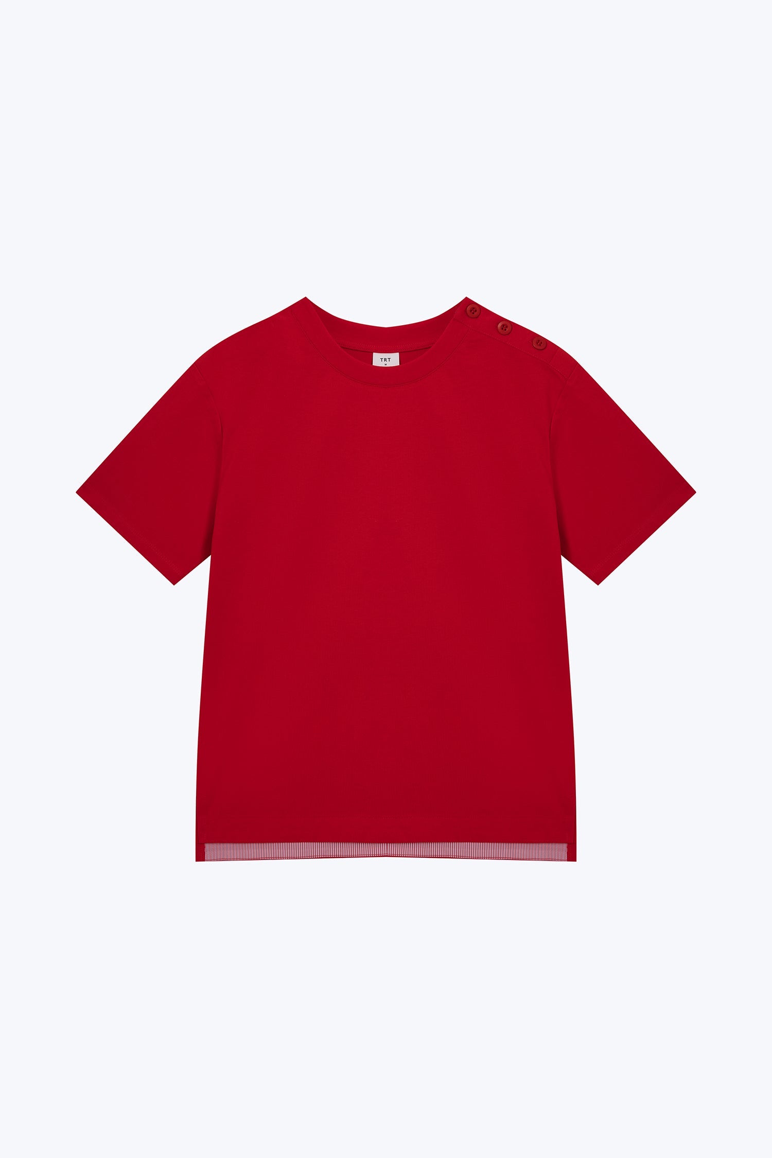 Shoulder Button Tee - Red