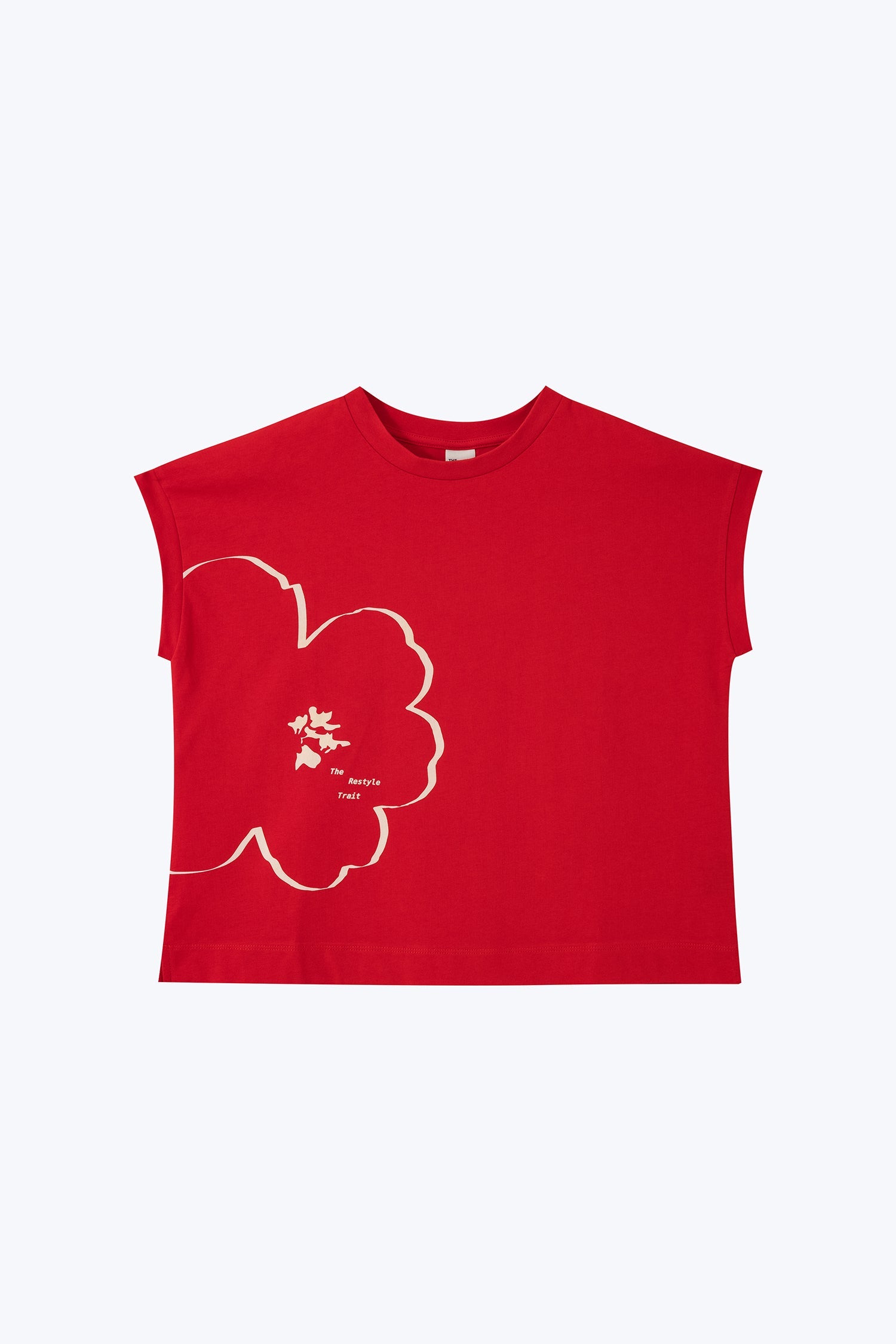 Floral Cap Sleeve Tee - Red