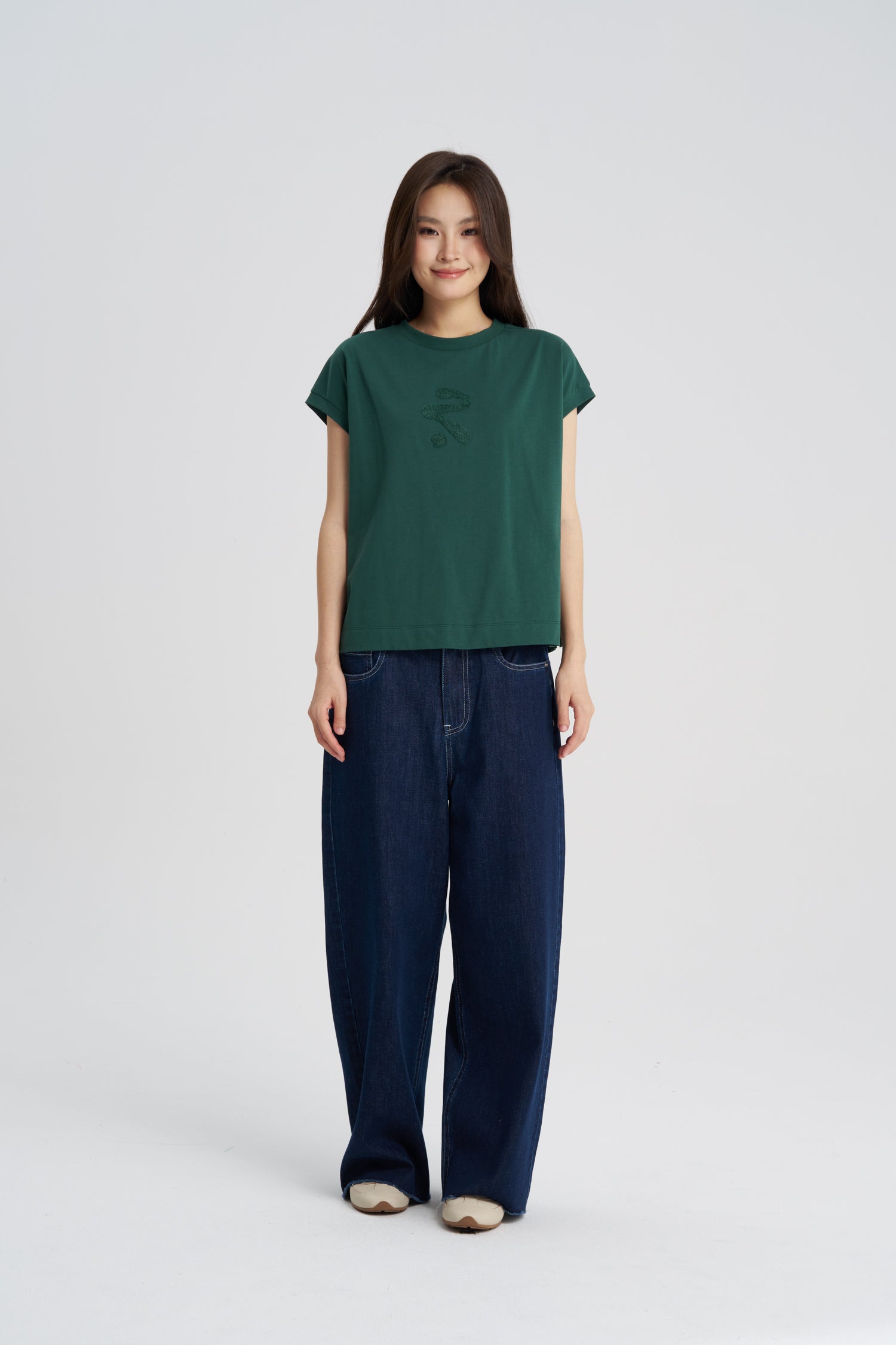 Towel Print Tee - Emerald