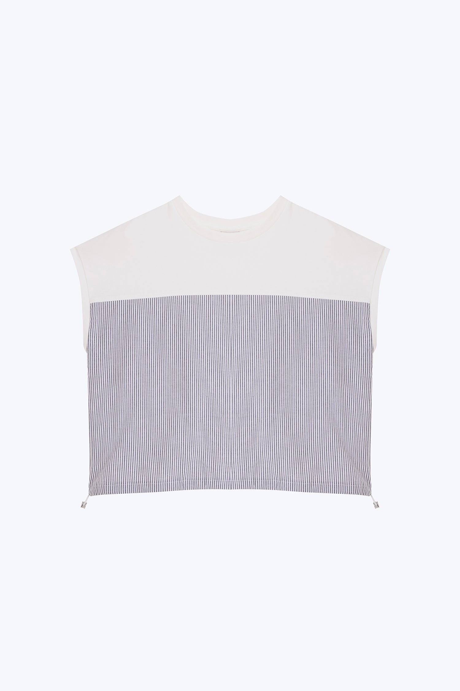 Striped Drawcord Tee - Stripes Black