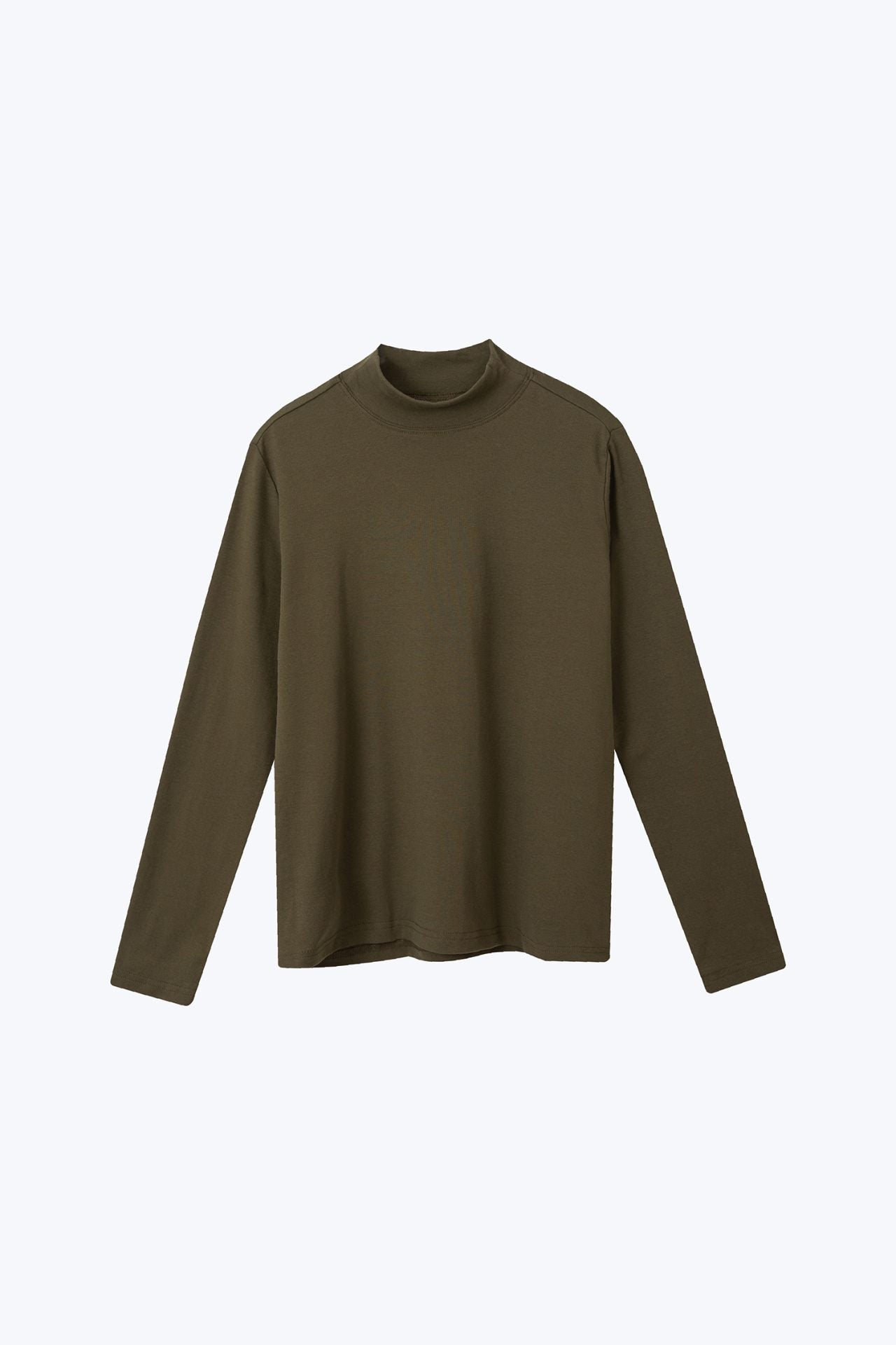 Ribbed Collar Long Sleeve Tee