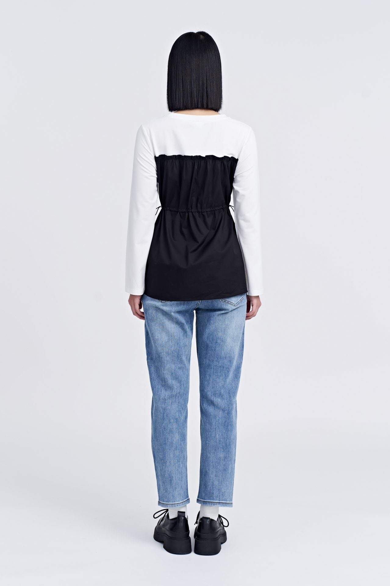 Drawstring Long Sleeve Blouse