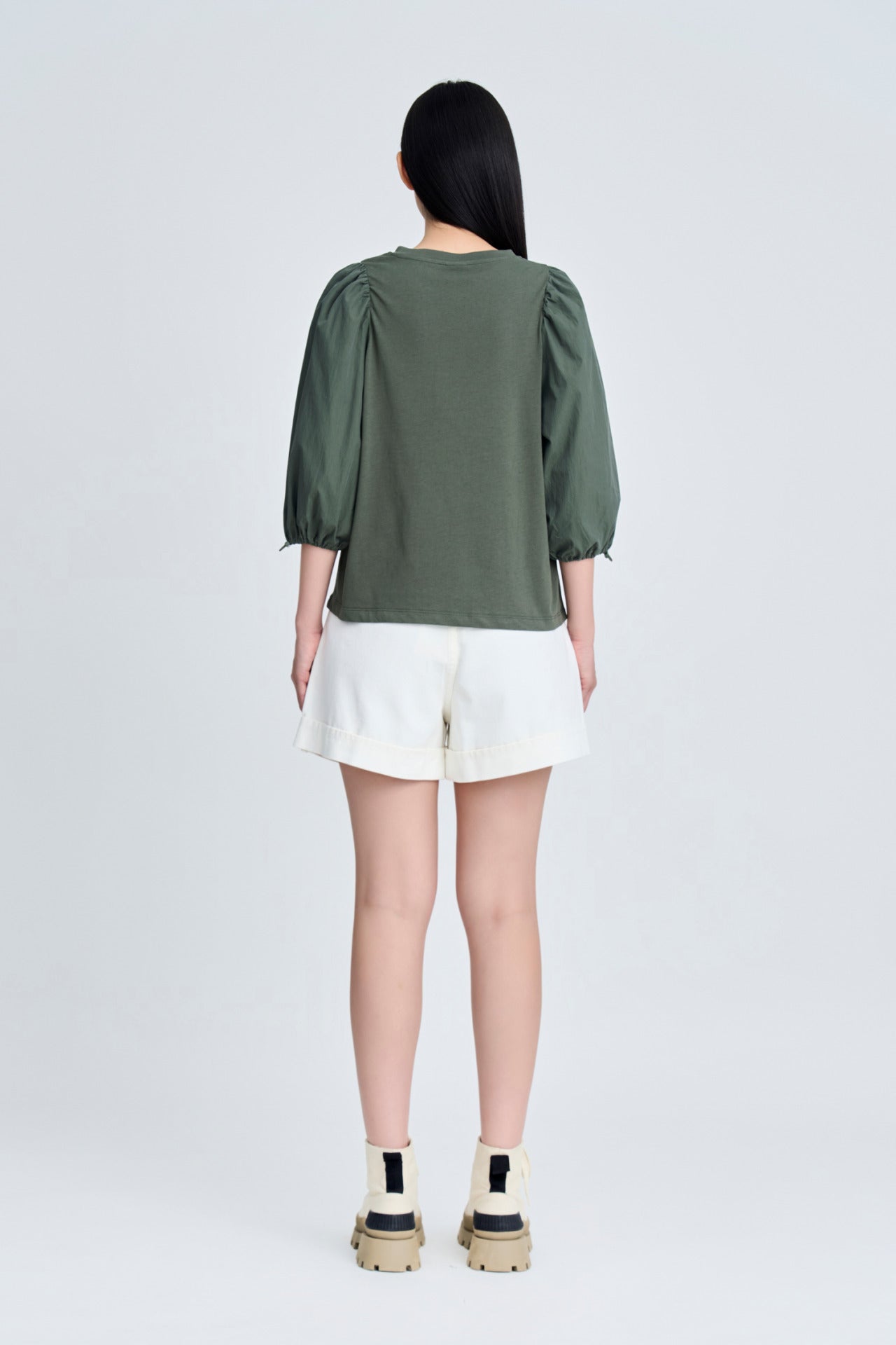 Long Sleeve Drawcord Tee - Dark Moss