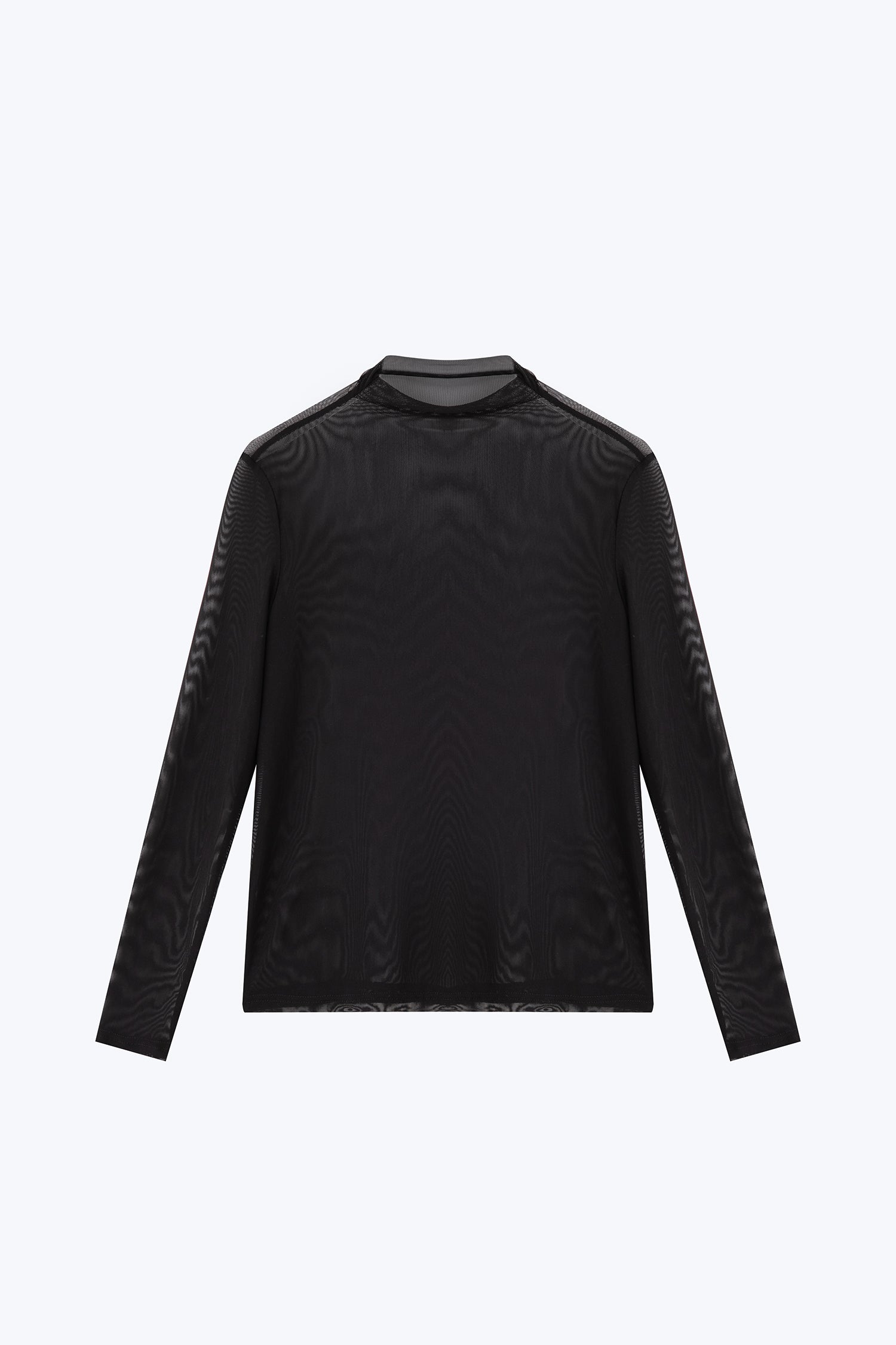 Long Sleeve Mesh Top - Black