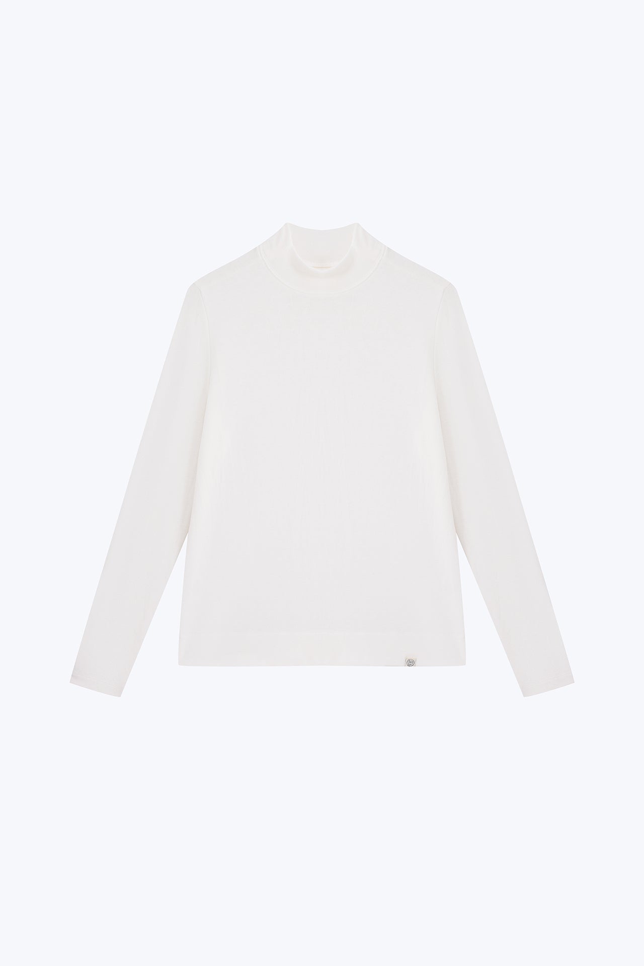 Mock Neck Long Sleeve Tee - Cream