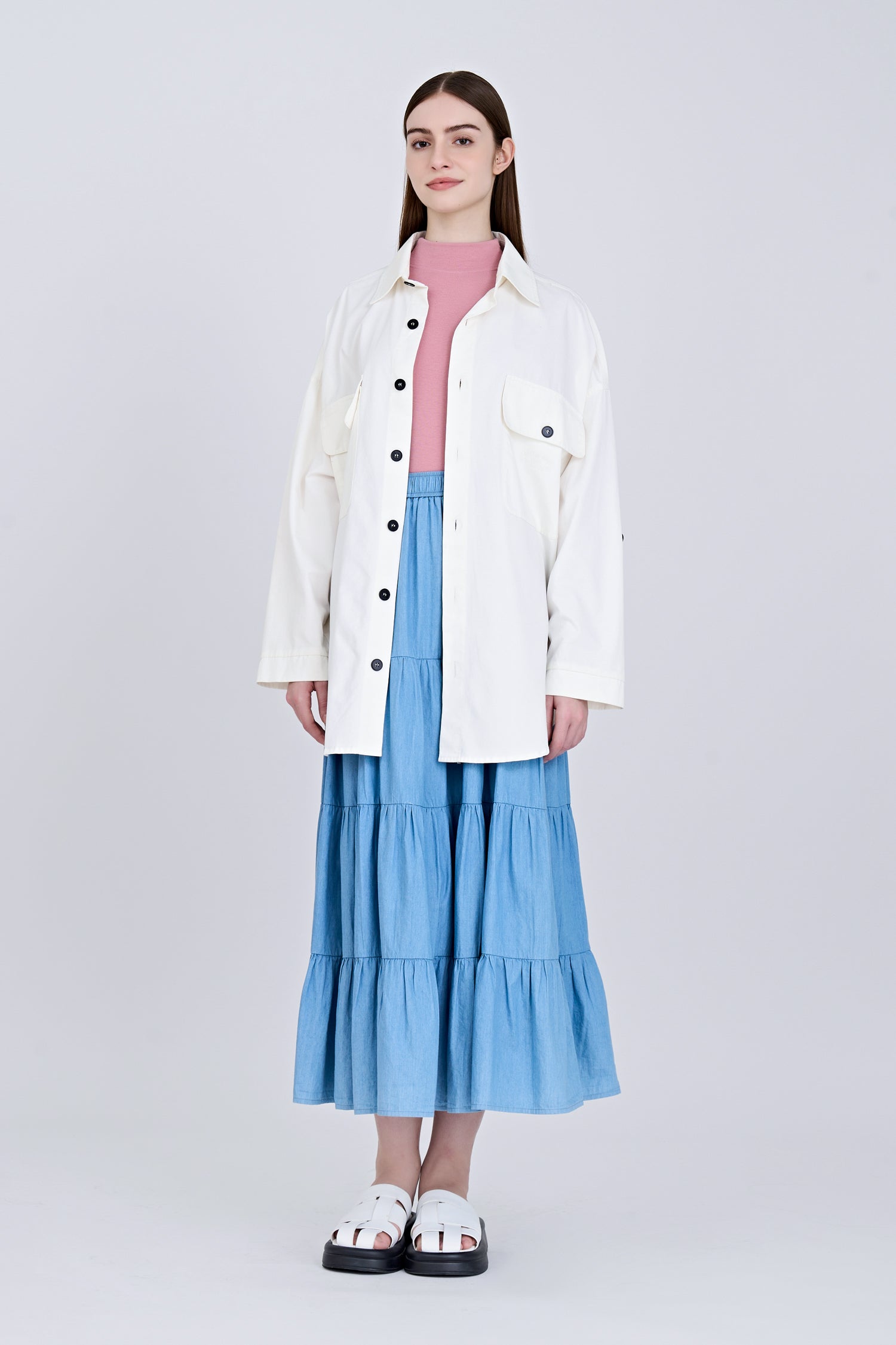 Mock Neck Long Sleeve Tee - Blush