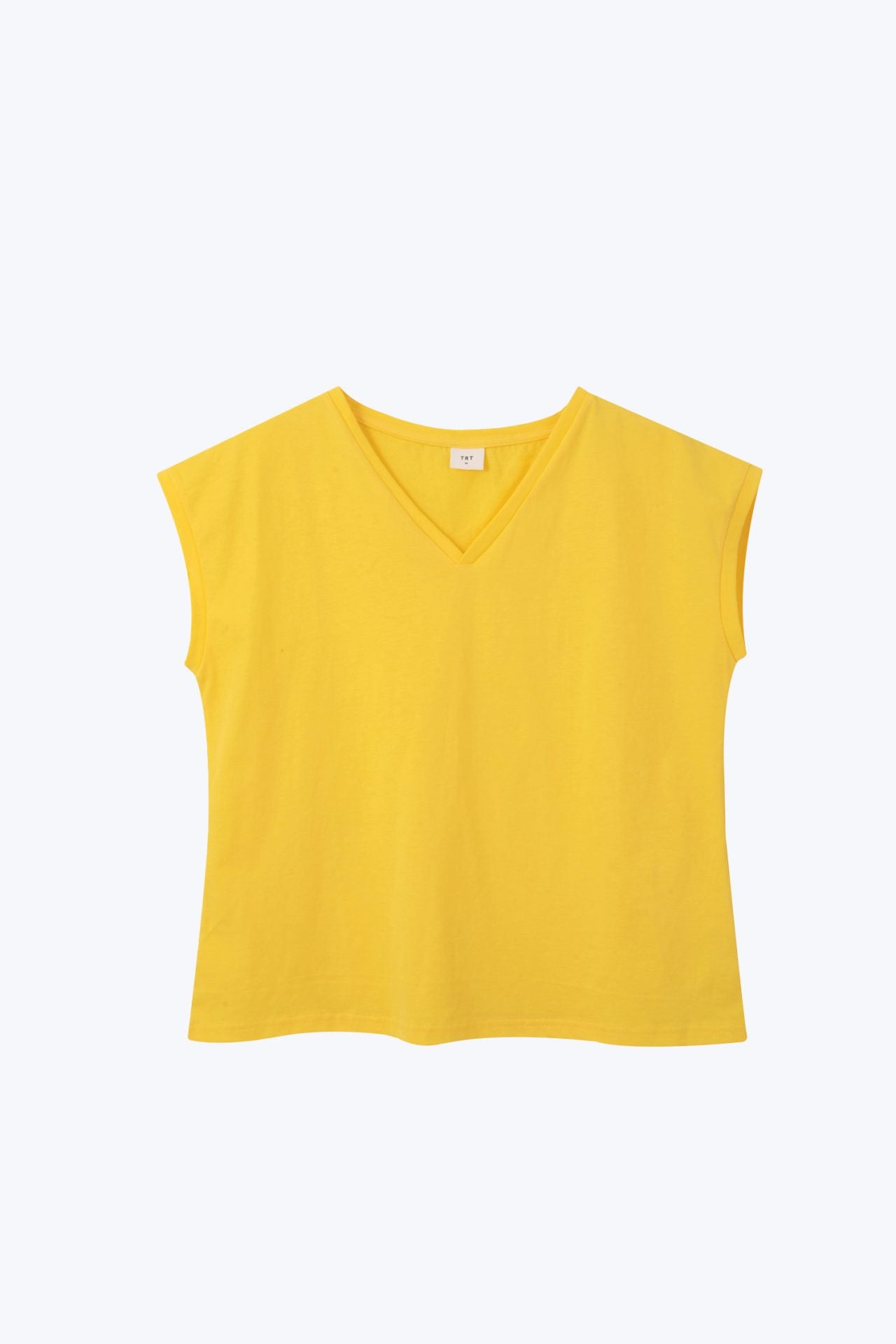 Cotton V-Neck Cap Sleeve Tee