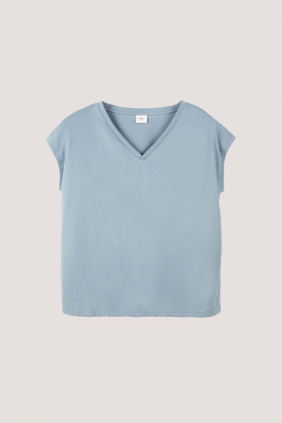 Cotton V-Neck Cap Sleeve Tee