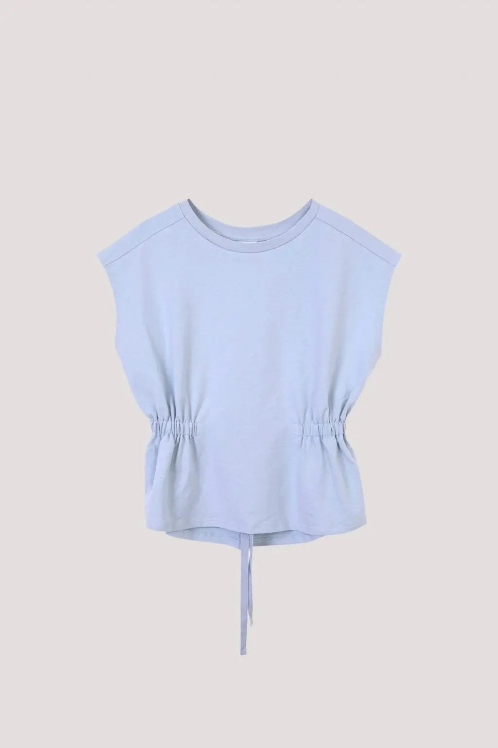Cotton Draw Waist Tee - Dusty Blue