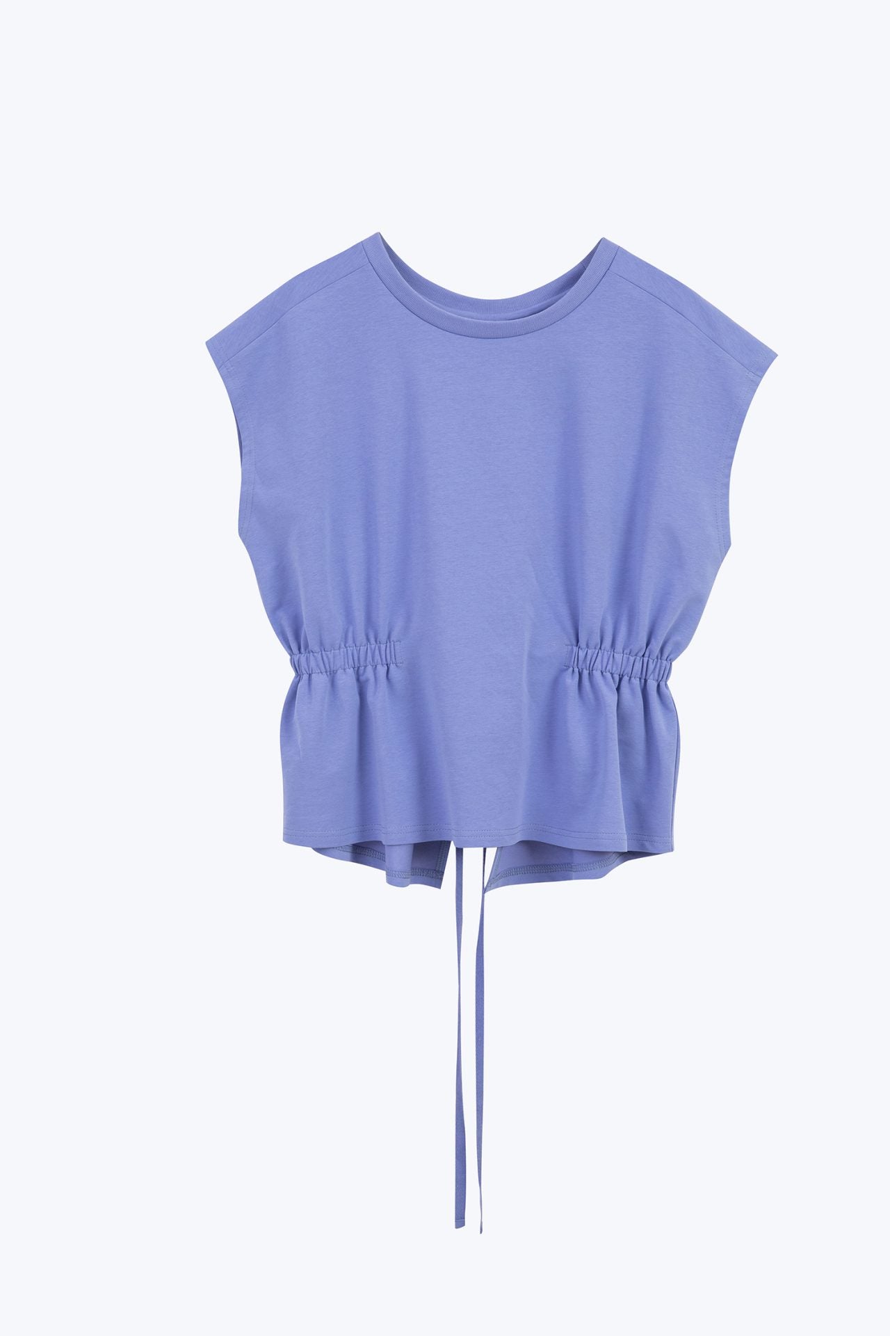 Cotton Draw Waist Tee - Periwinkle