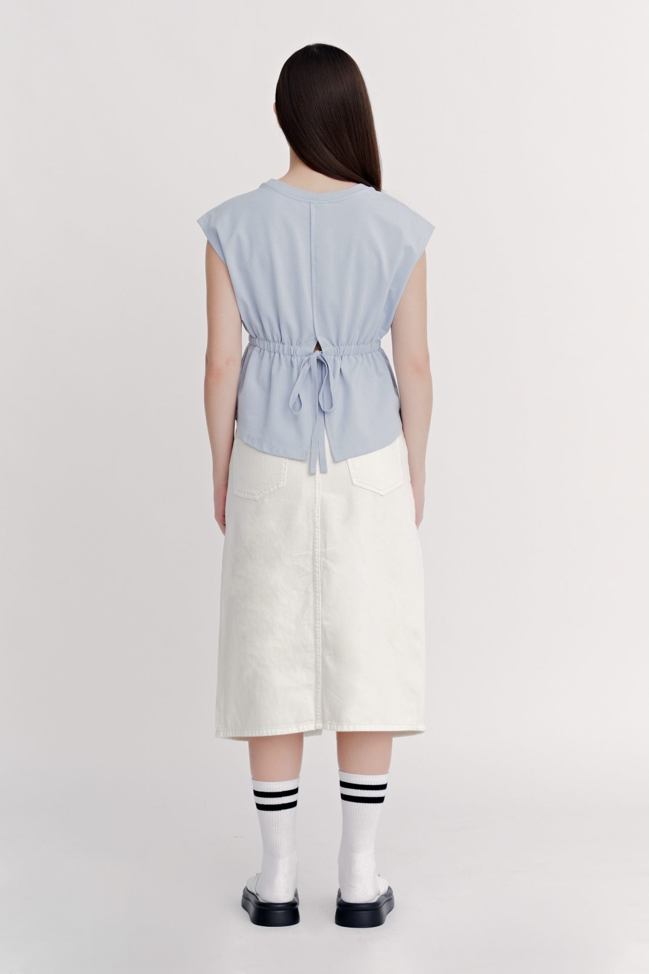 Cotton Patch Pocket Blouse - Dusty Blue