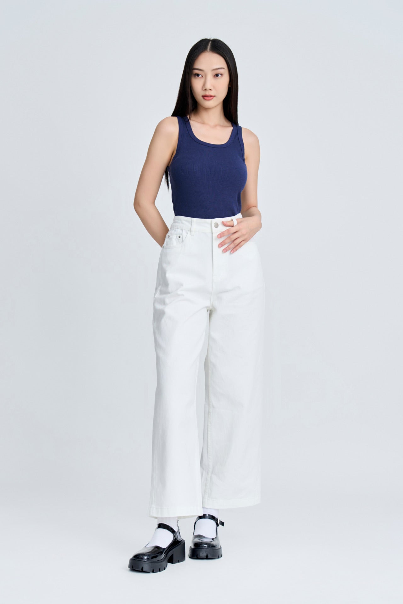 Ribbed Camisole - Navy