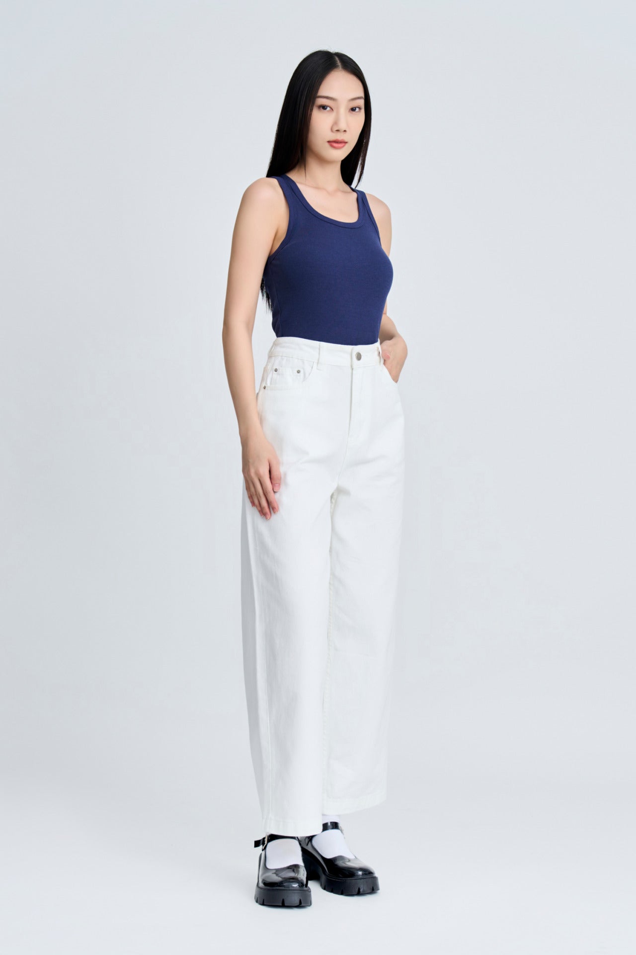 Ribbed Camisole - Navy