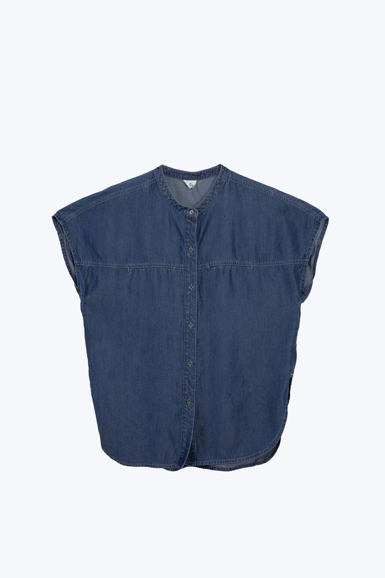 Denim Cap Slv Blouse