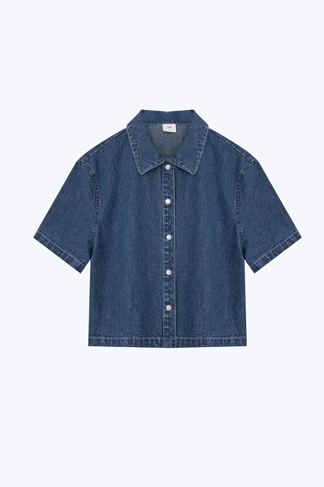 Denim Snap Button Blouse - Dark Denim – The Restyle Trait Malaysia