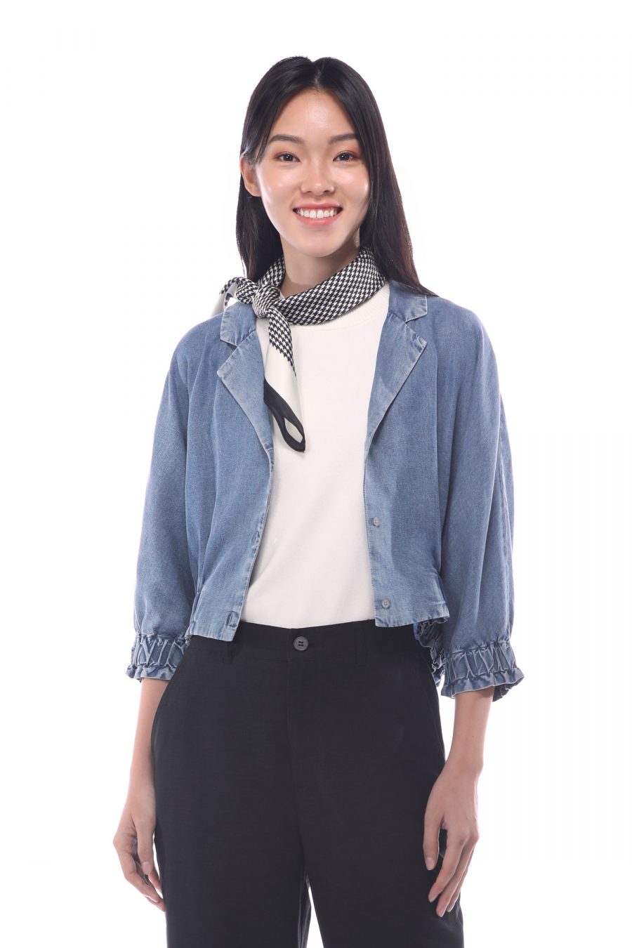 Denim Sleeper Collar Blouse