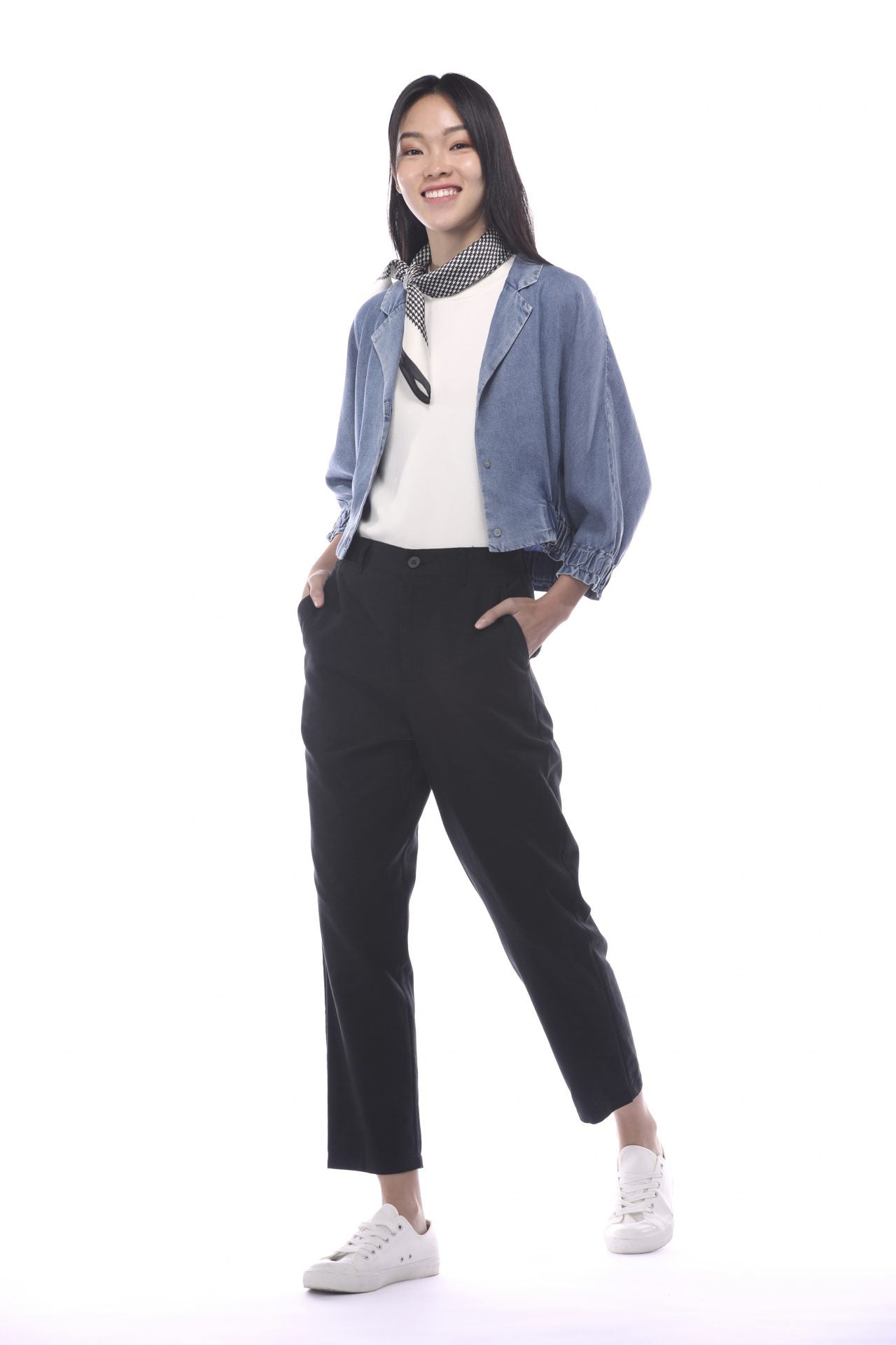 Denim Sleeper Collar Blouse