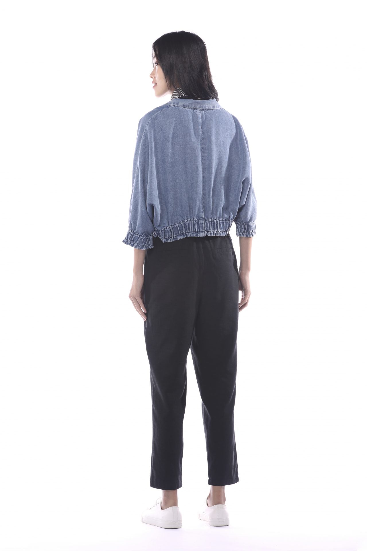 Denim Sleeper Collar Blouse
