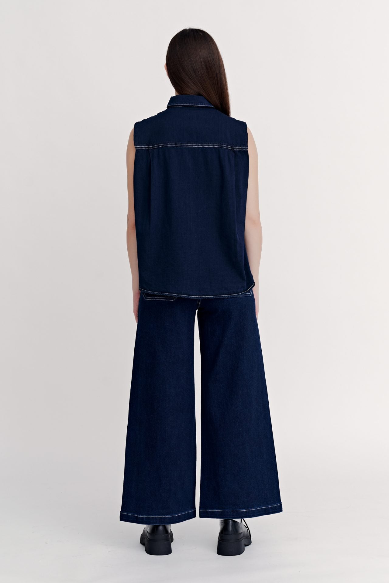 Denim Patch Pocket Blouse