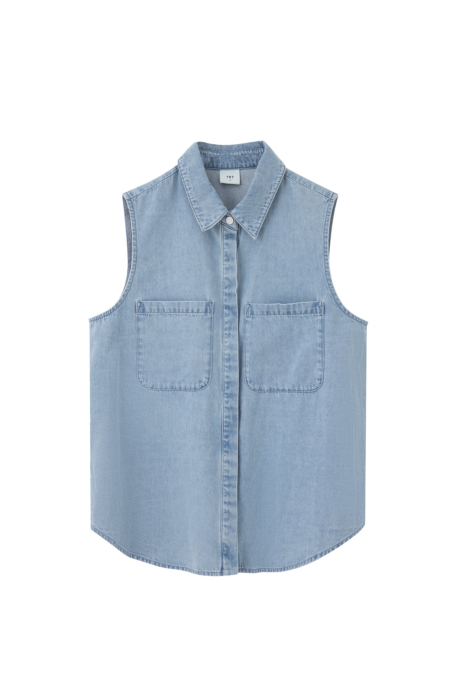 Denim Sleeveless Blouse - Light Denim