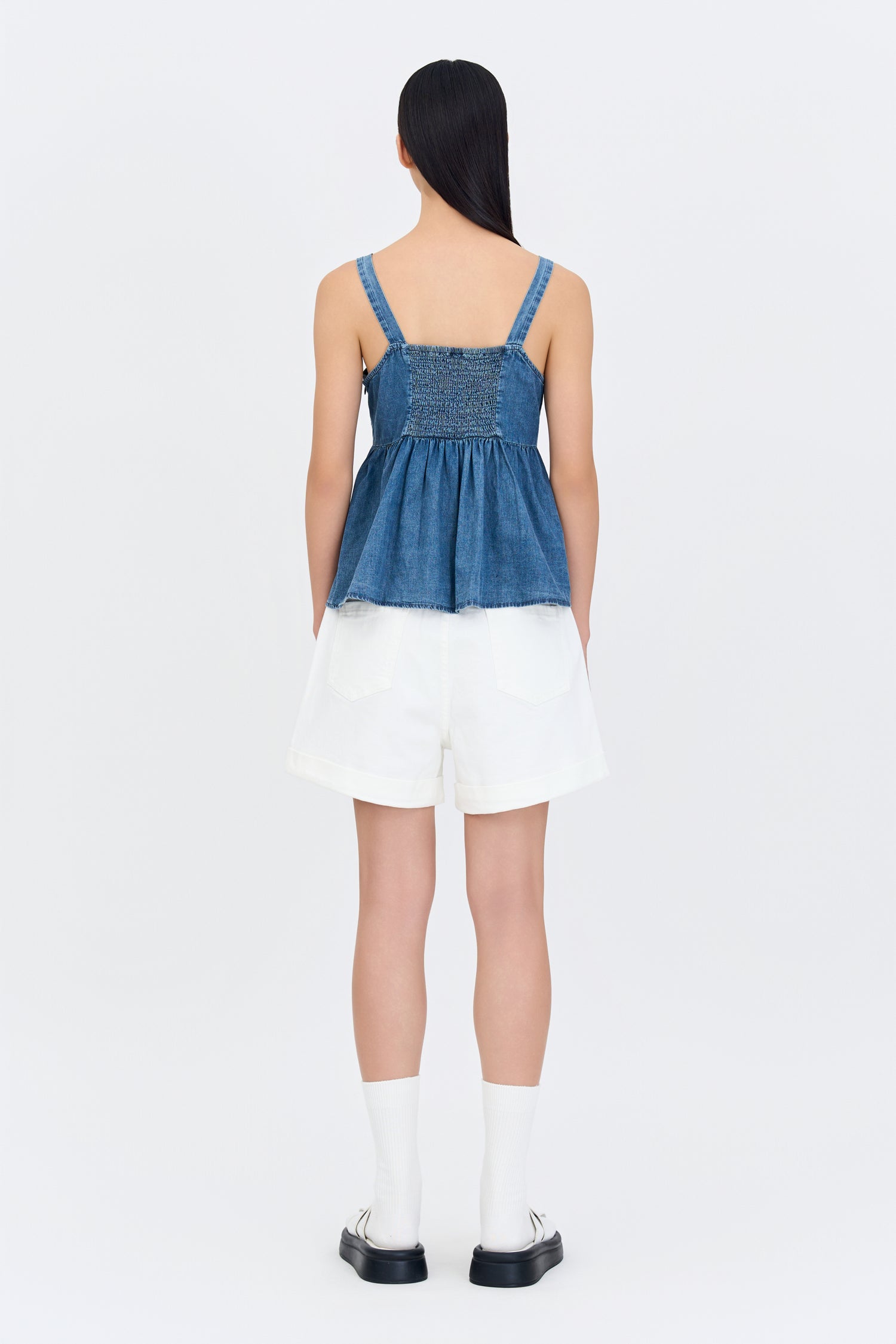 Pin-Tuck Blouse - Denim