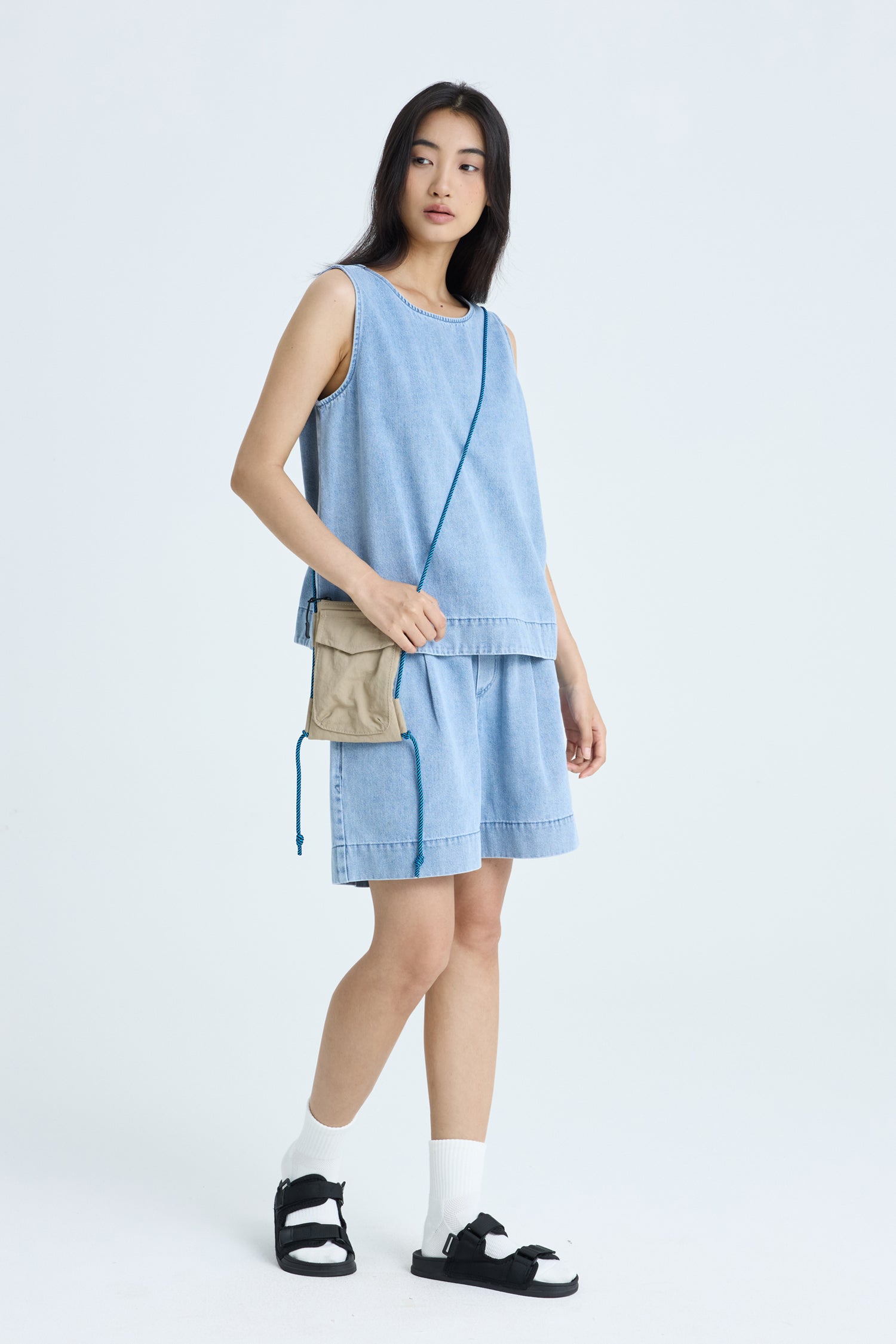 Denim Sleeveless Blouse - Denim