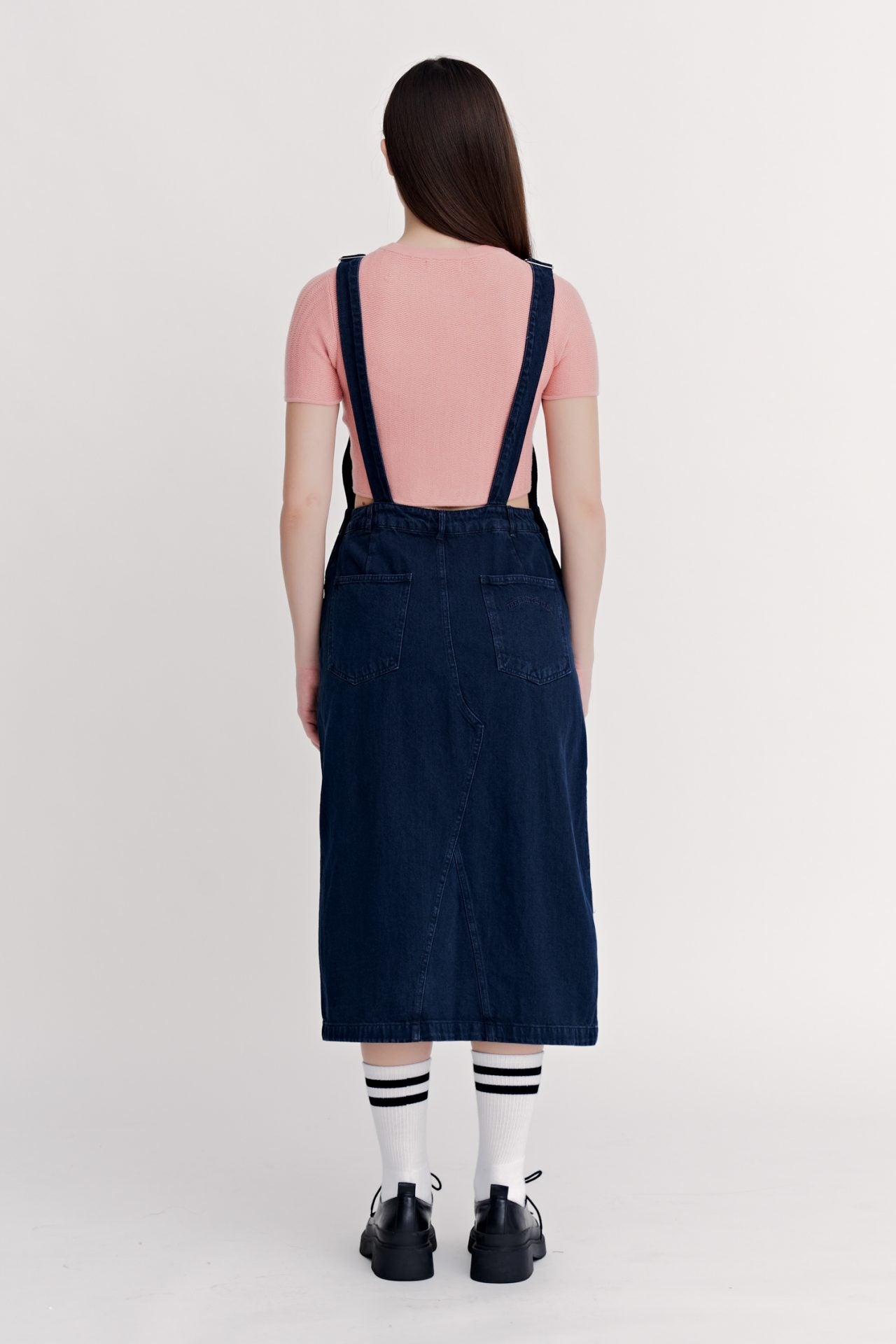 Denim Midi Dungaree Dress