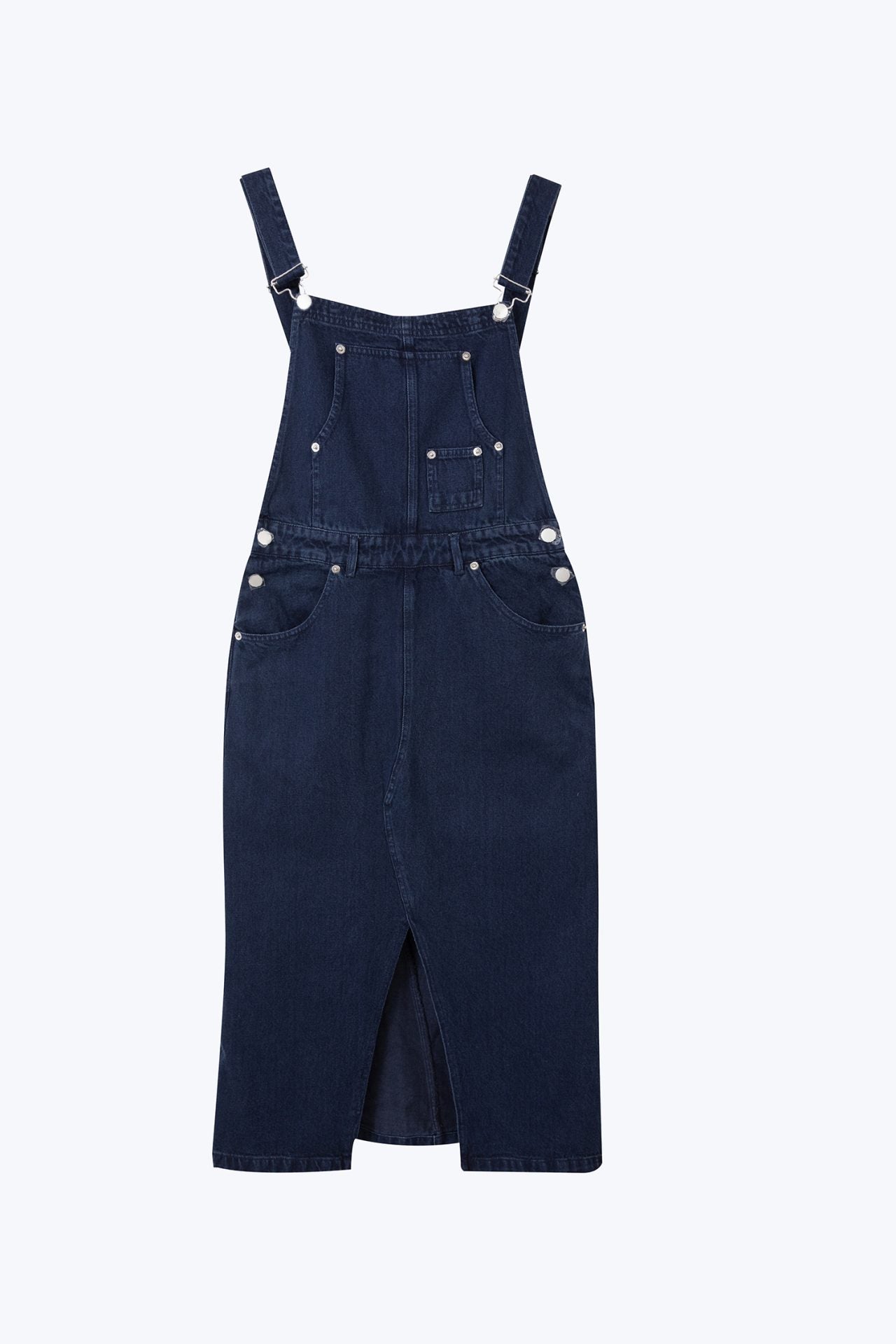 Denim Midi Dungaree Dress