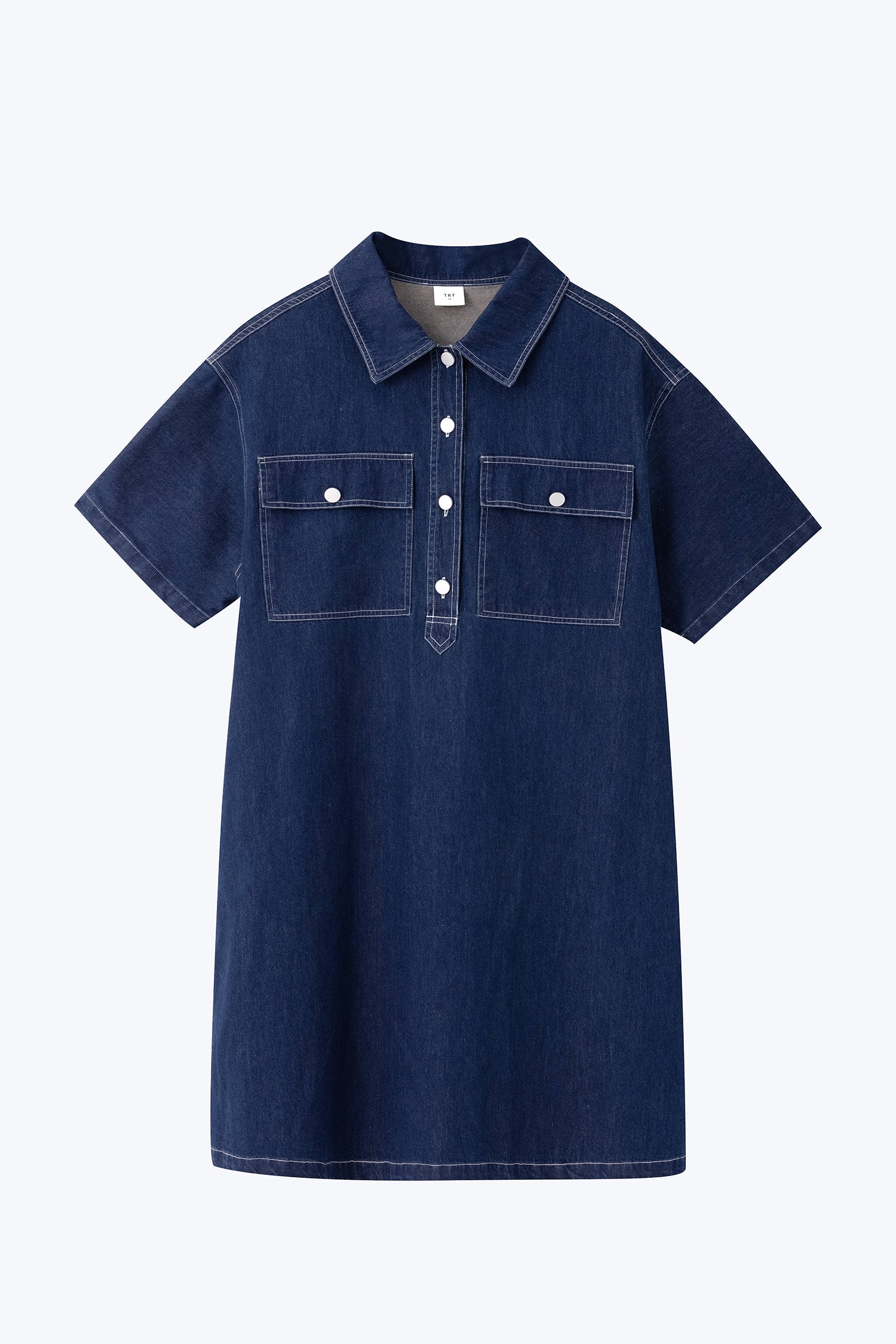 Denim Patch Pocket Dress - Dark Denim