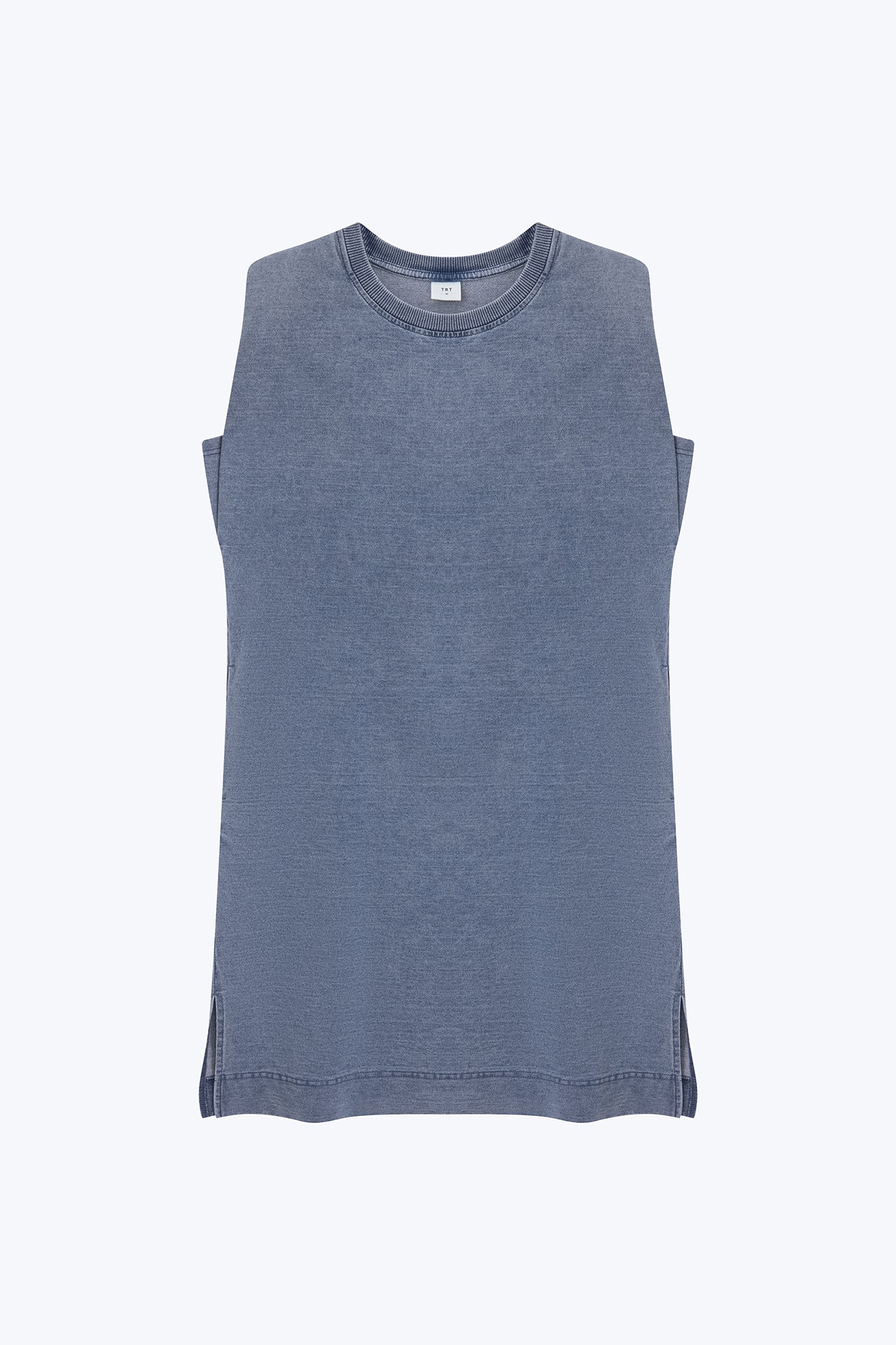 Denim Shoulder Padded Dress - Denim