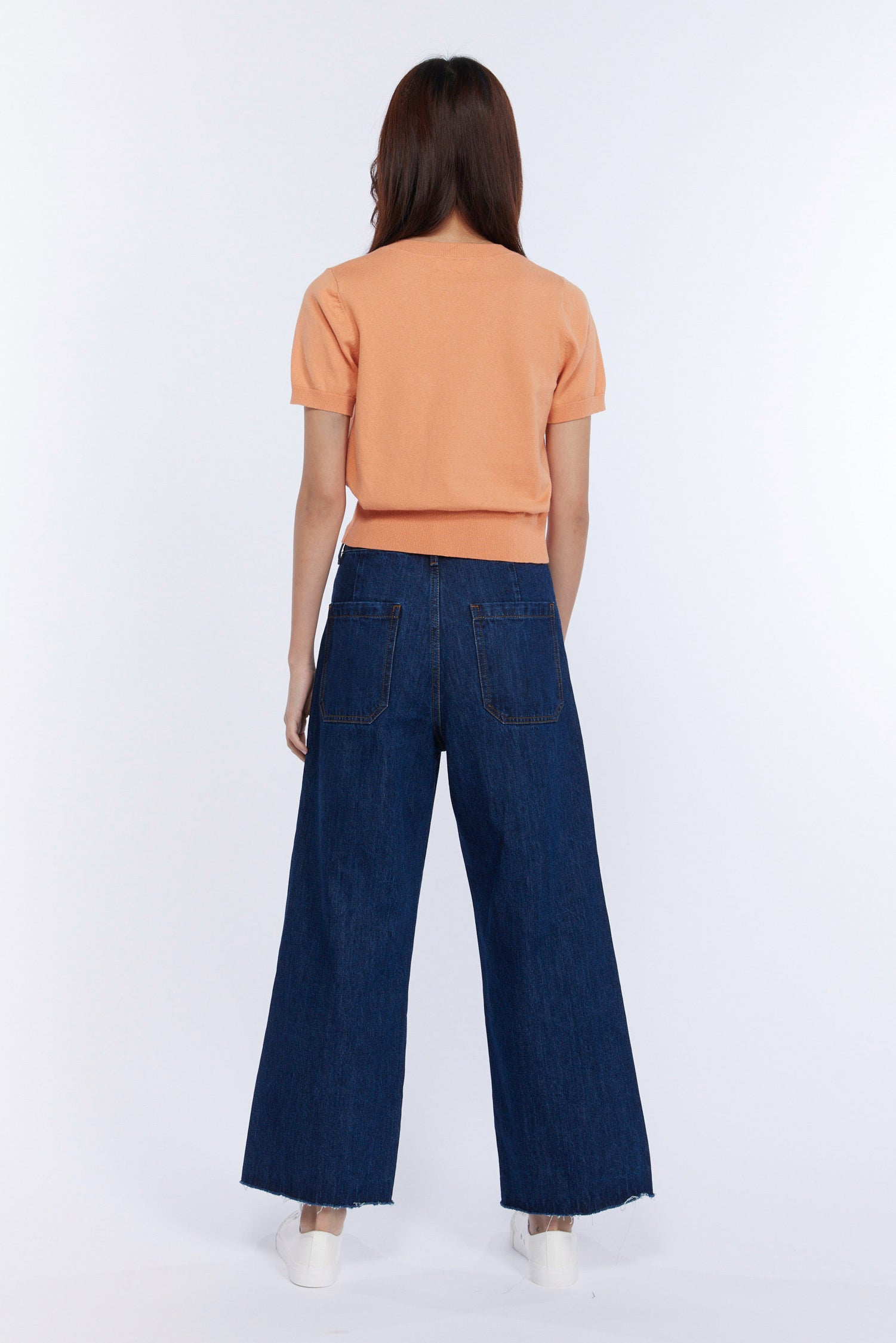 Denim Wide Legged Jeans - Dark Denim