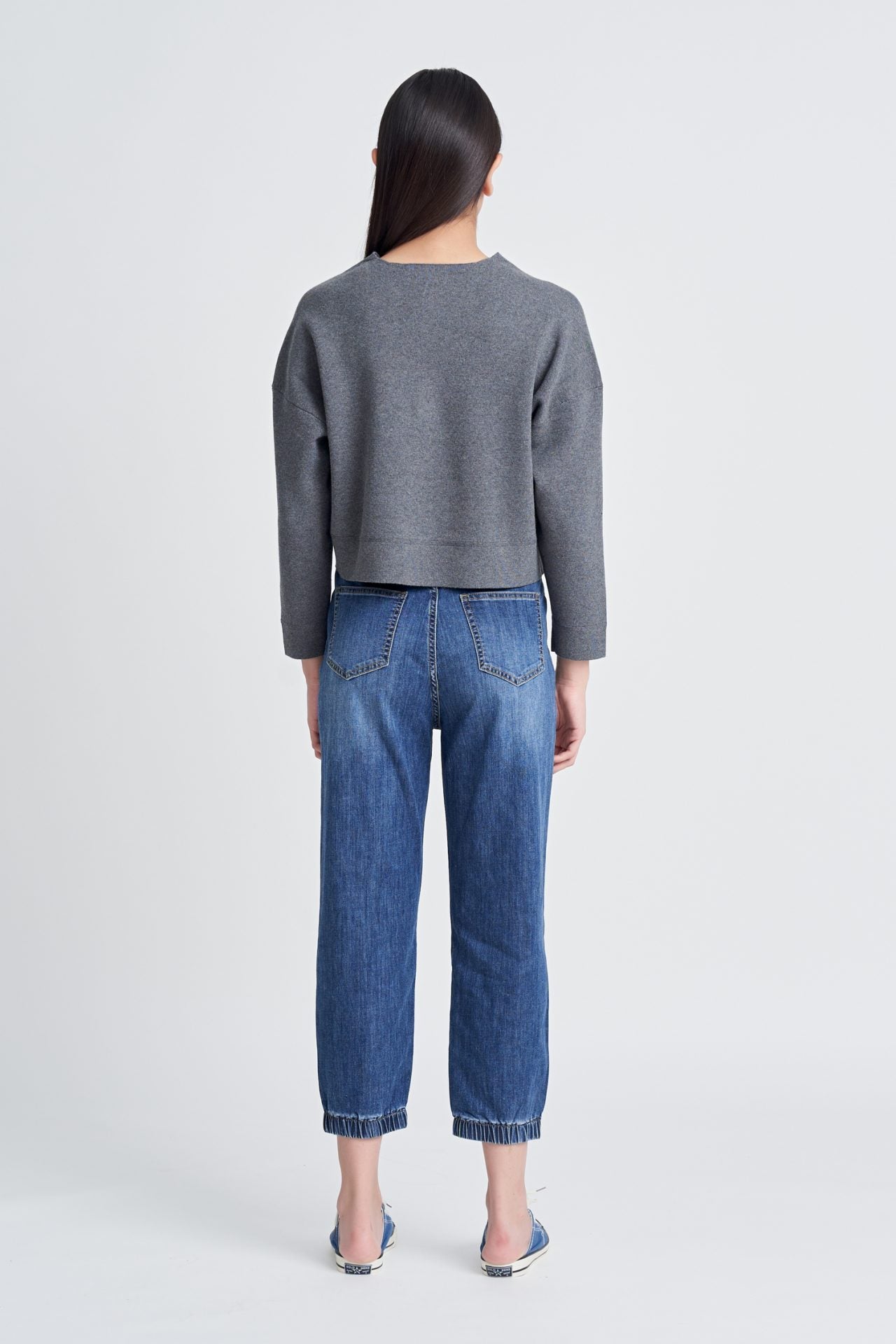 Denim Cuff Hem Jeans