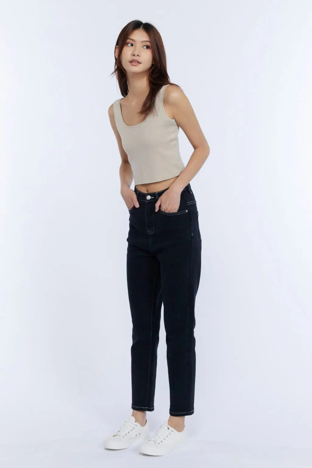 Cotton Twill Contrast Stitch Jeans
