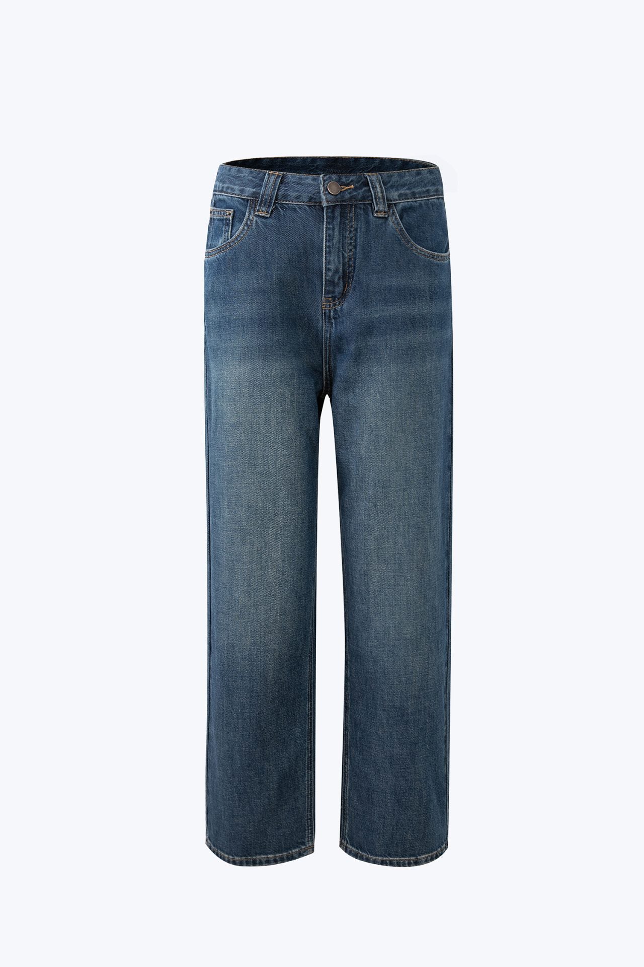 High-Waisted Straight Jeans