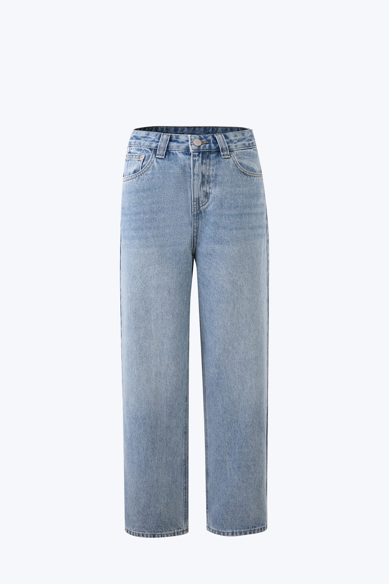 High-Waisted Straight Jeans