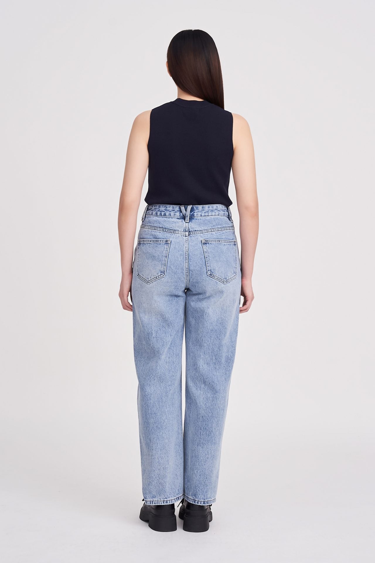 High-Waisted Straight Jeans