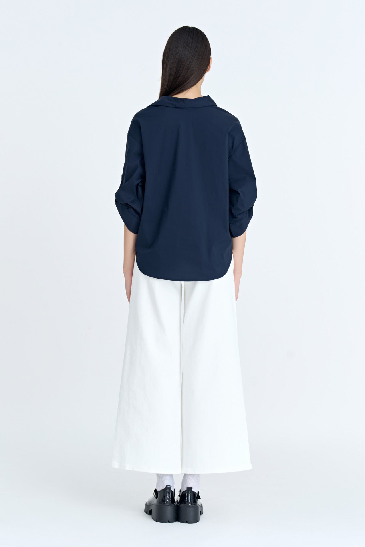 Cotton Twill High Waisted Jeans