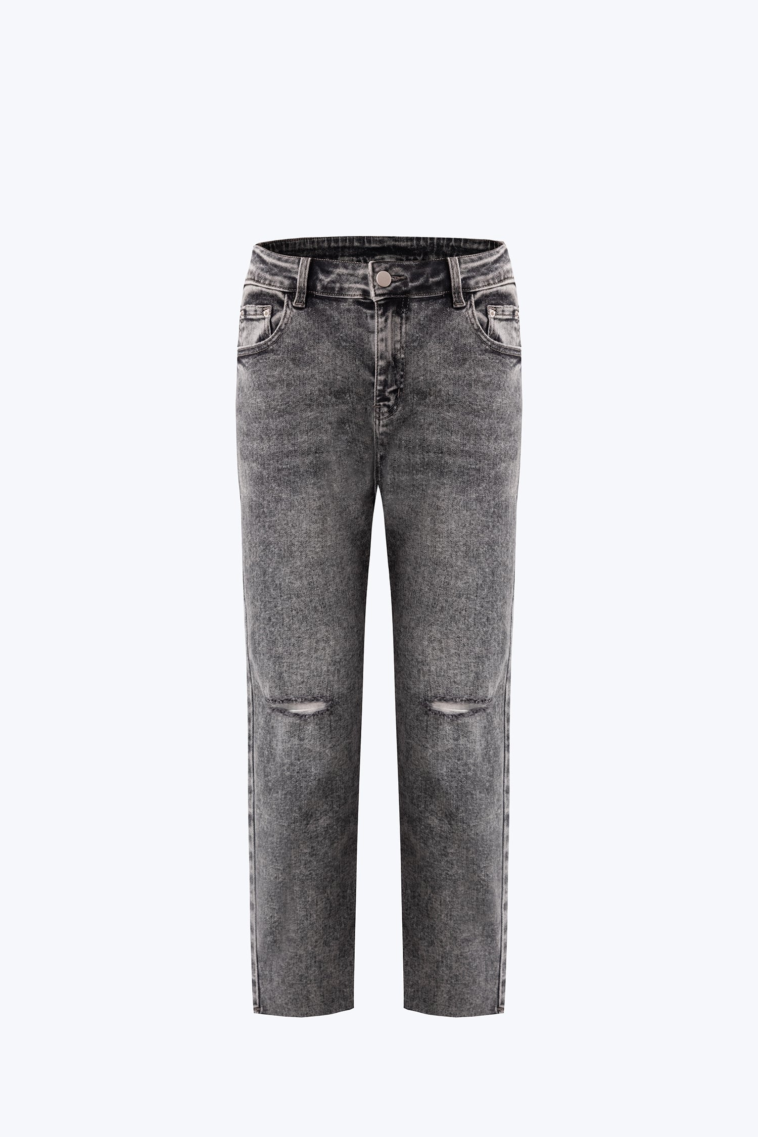 Ripped Slim Fit Jeans - Grey