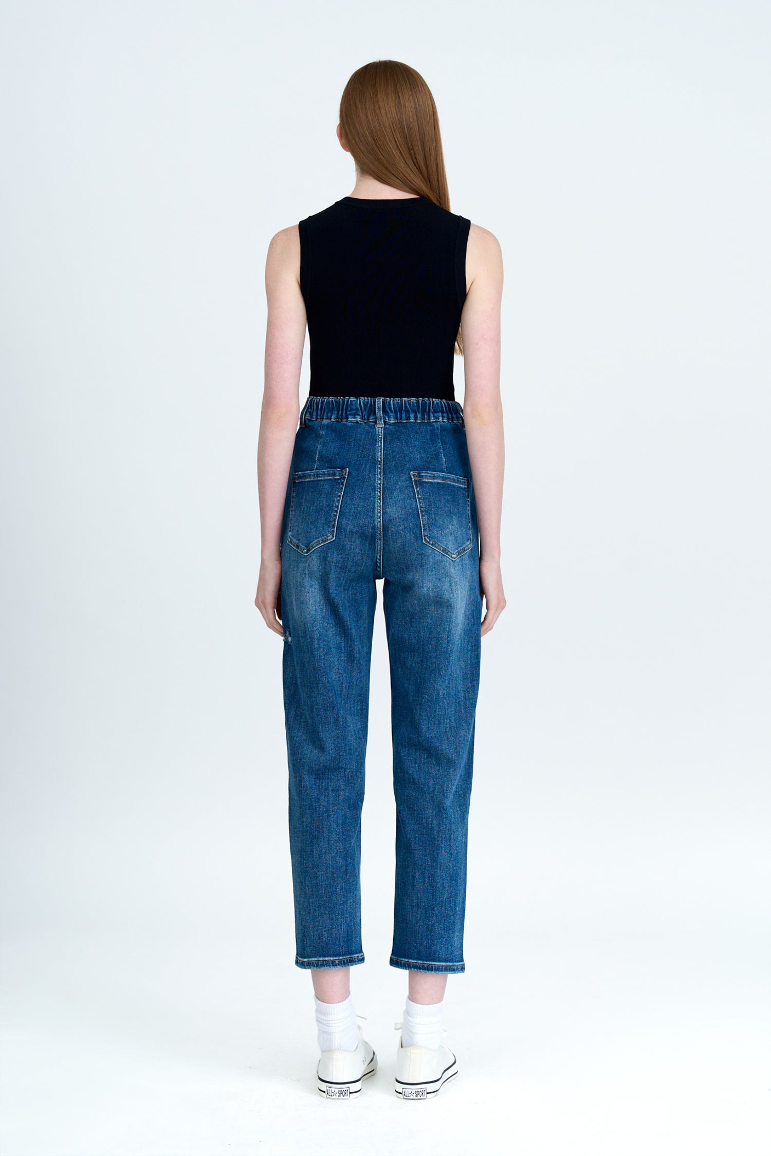 Ripped Relaxed Jeans - Dark Denim