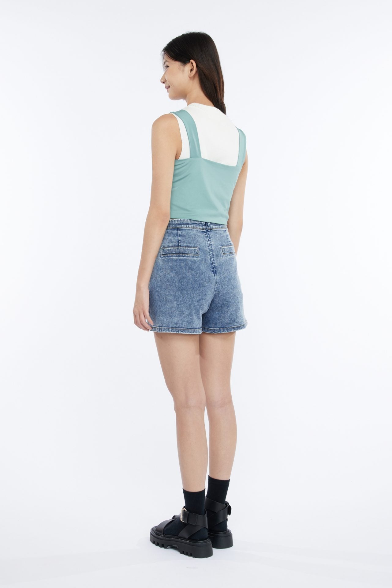 Denim Overlap Skort