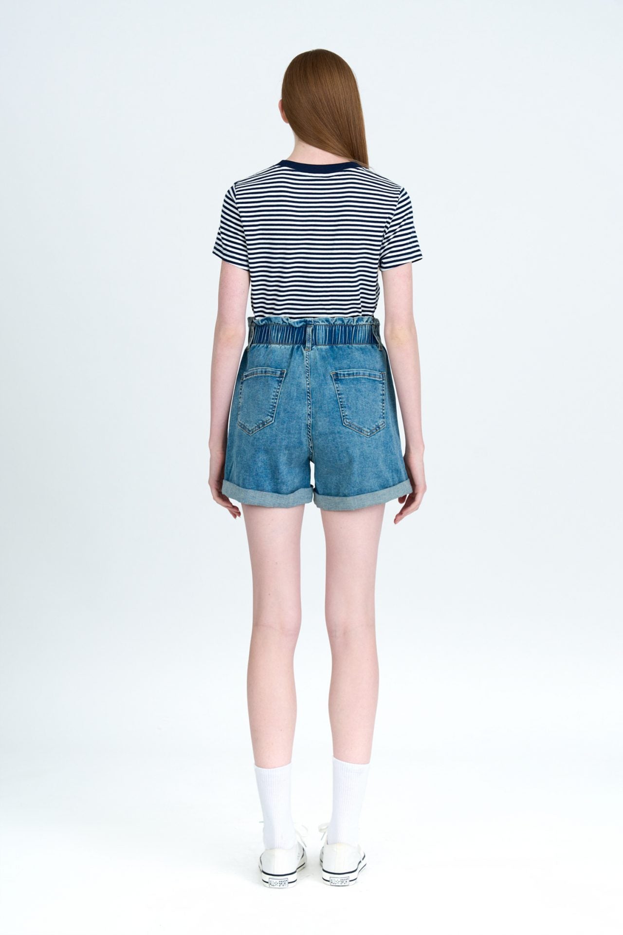 Denim Paper Bag Shorts