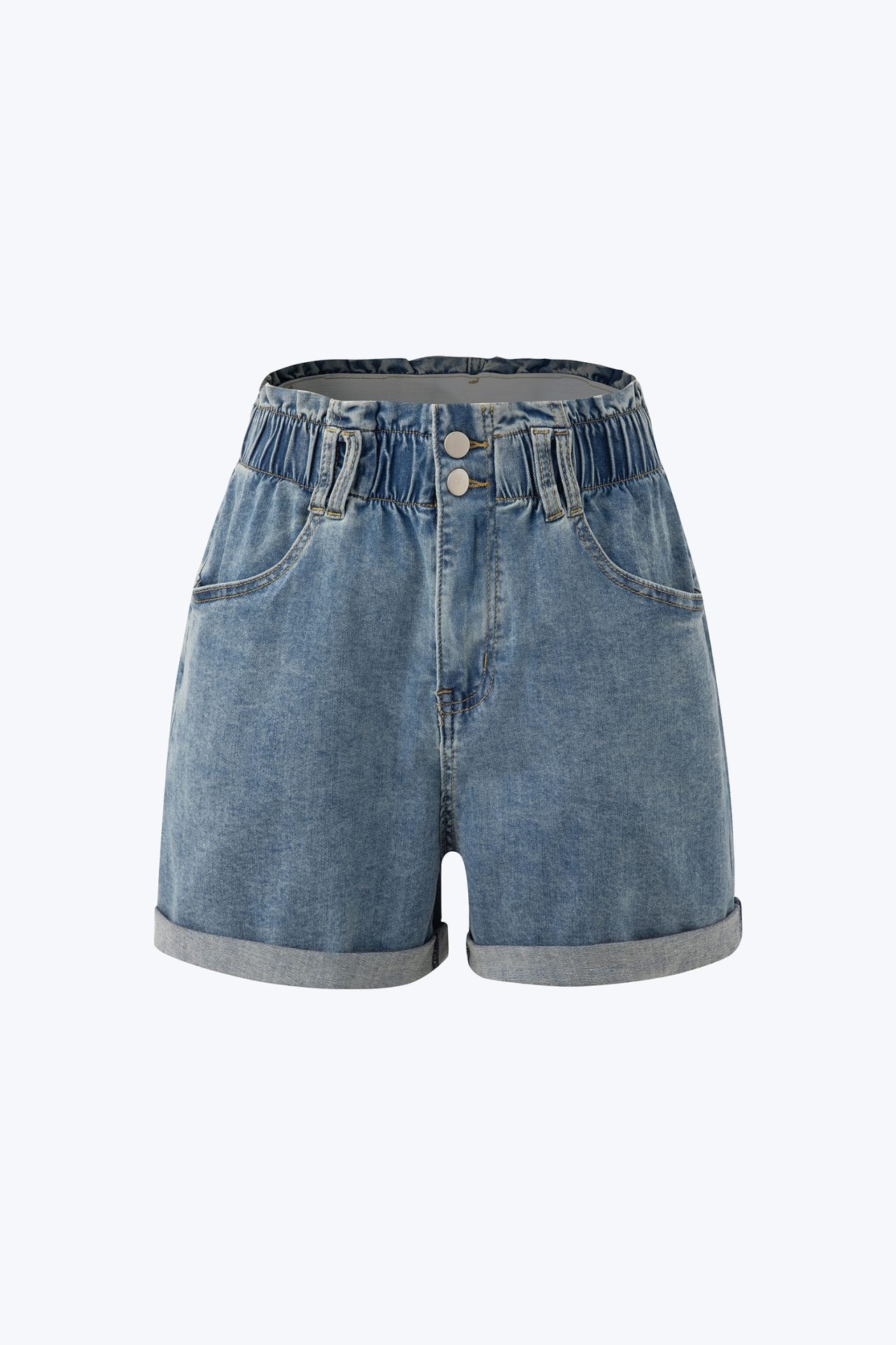 Denim Paper Bag Shorts