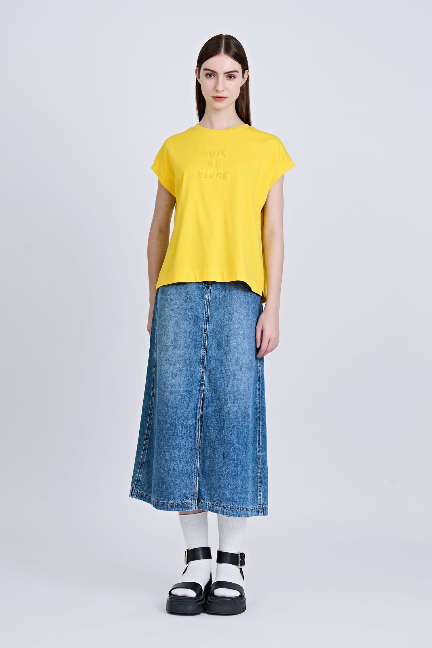 Denim A-Line Skirt - Denim