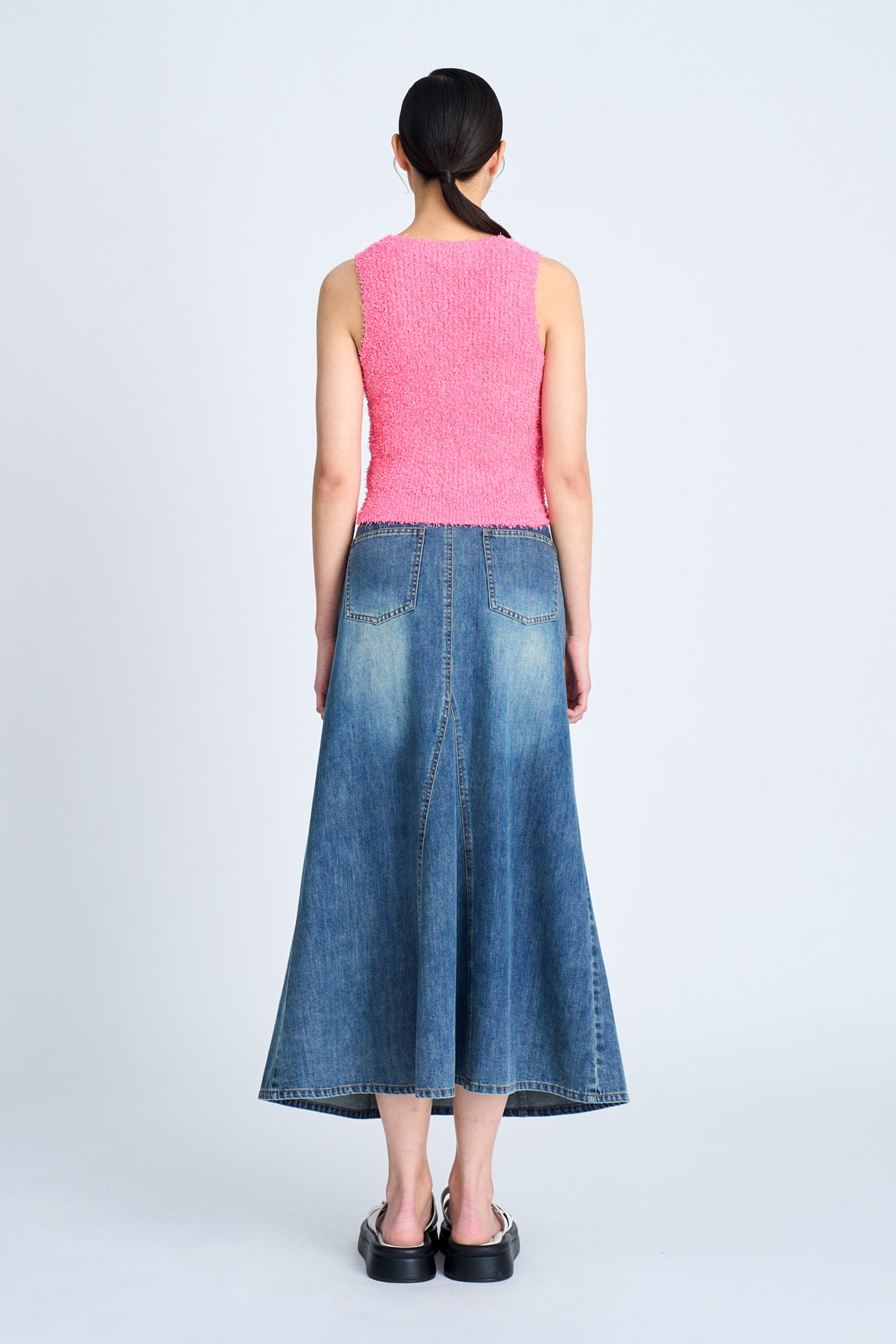 Denim Flare Skirt - Denim
