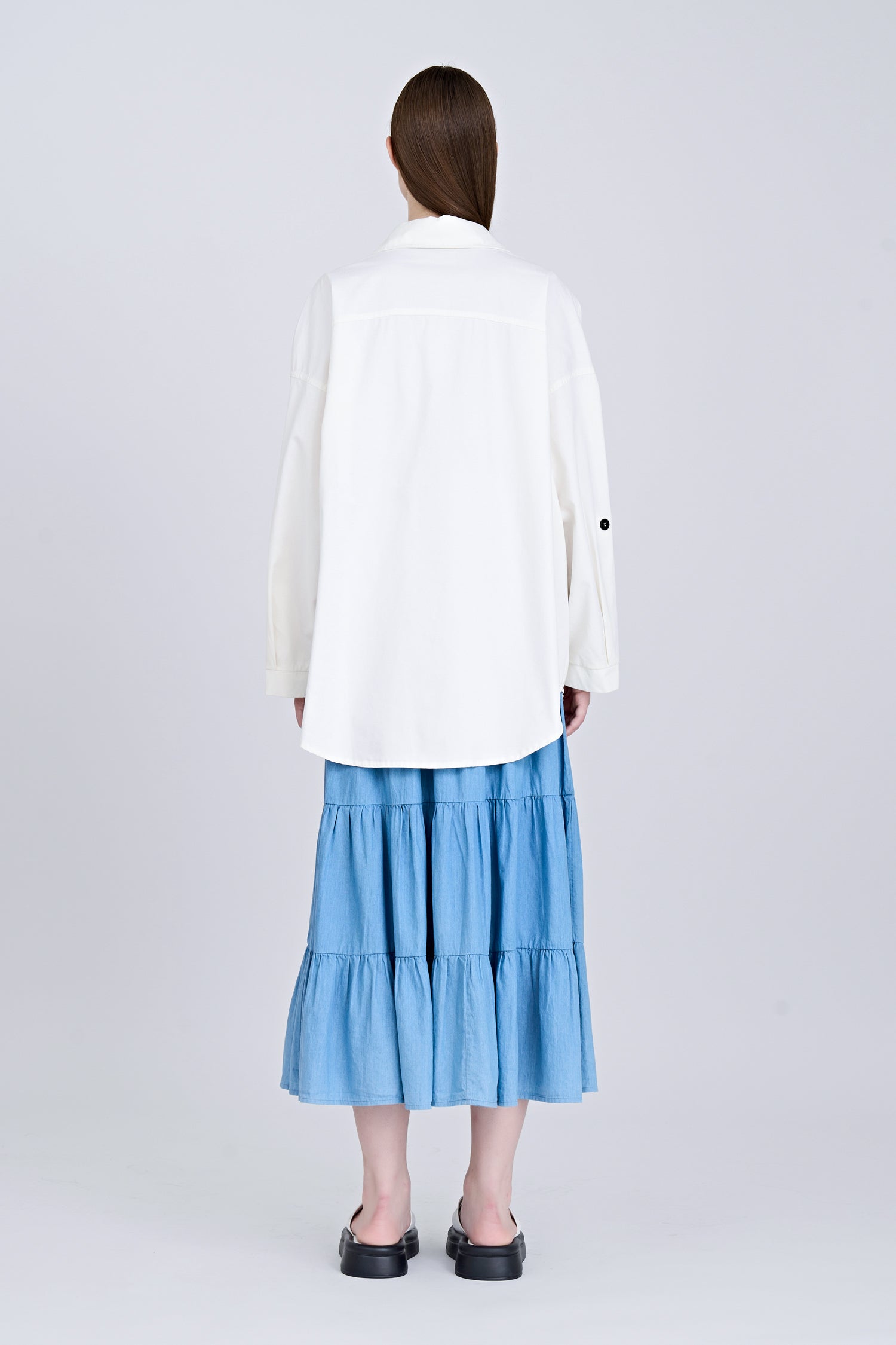 Denim Tier Skirt - Light Denim