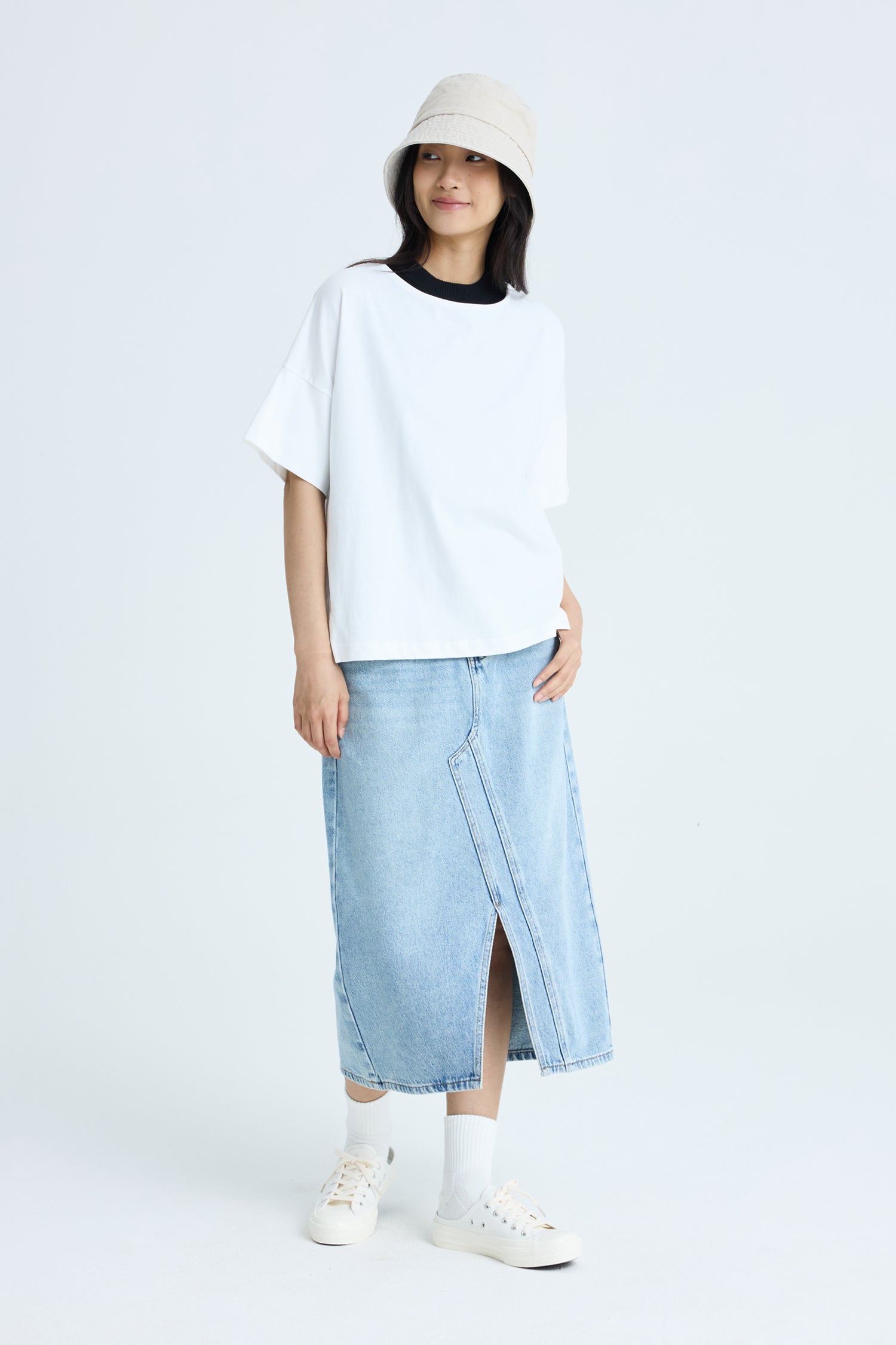 Front Slit Skirt - Denim