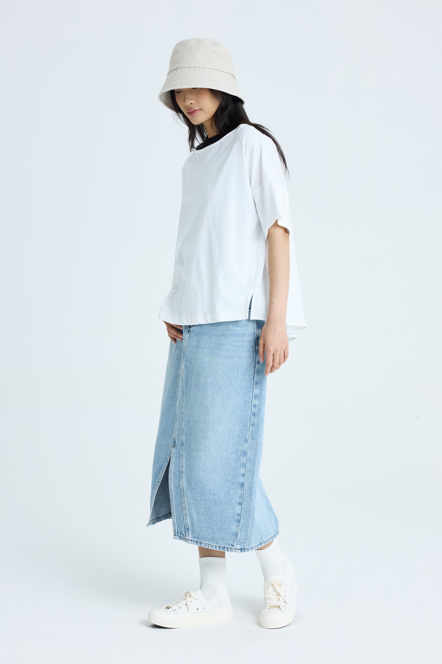 Front Slit Skirt - Denim