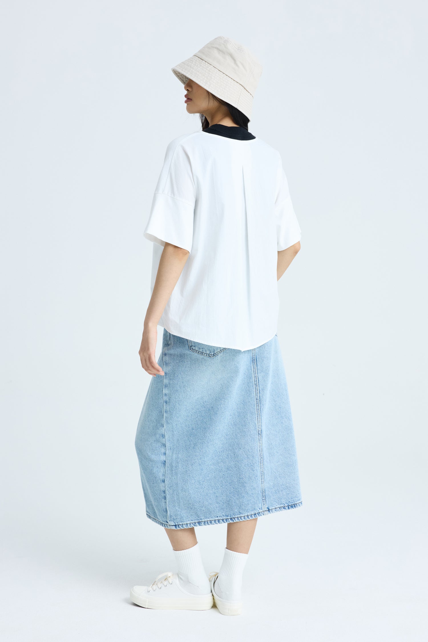 Front Slit Skirt - Denim