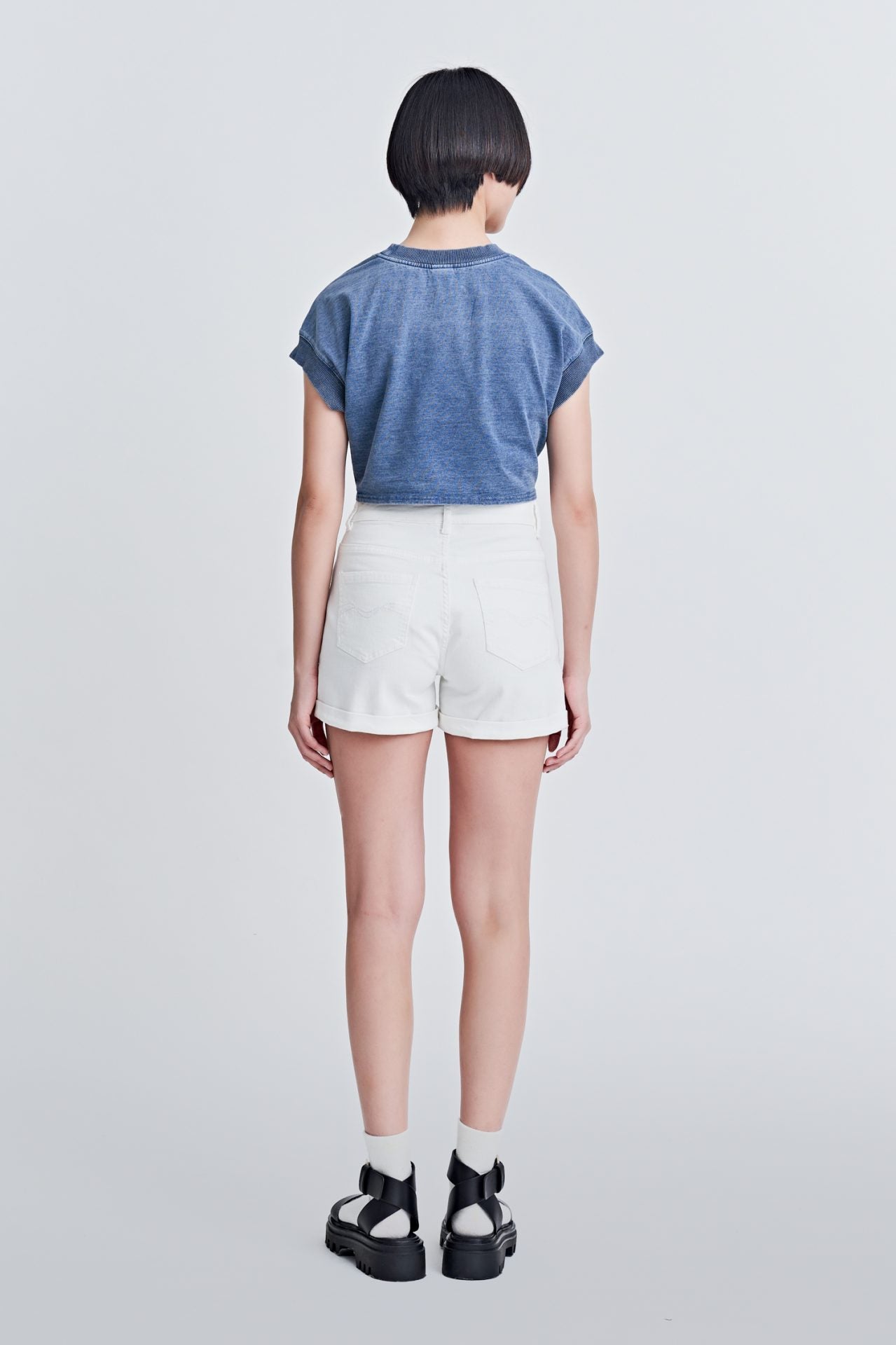 Denim Front Knot Tee